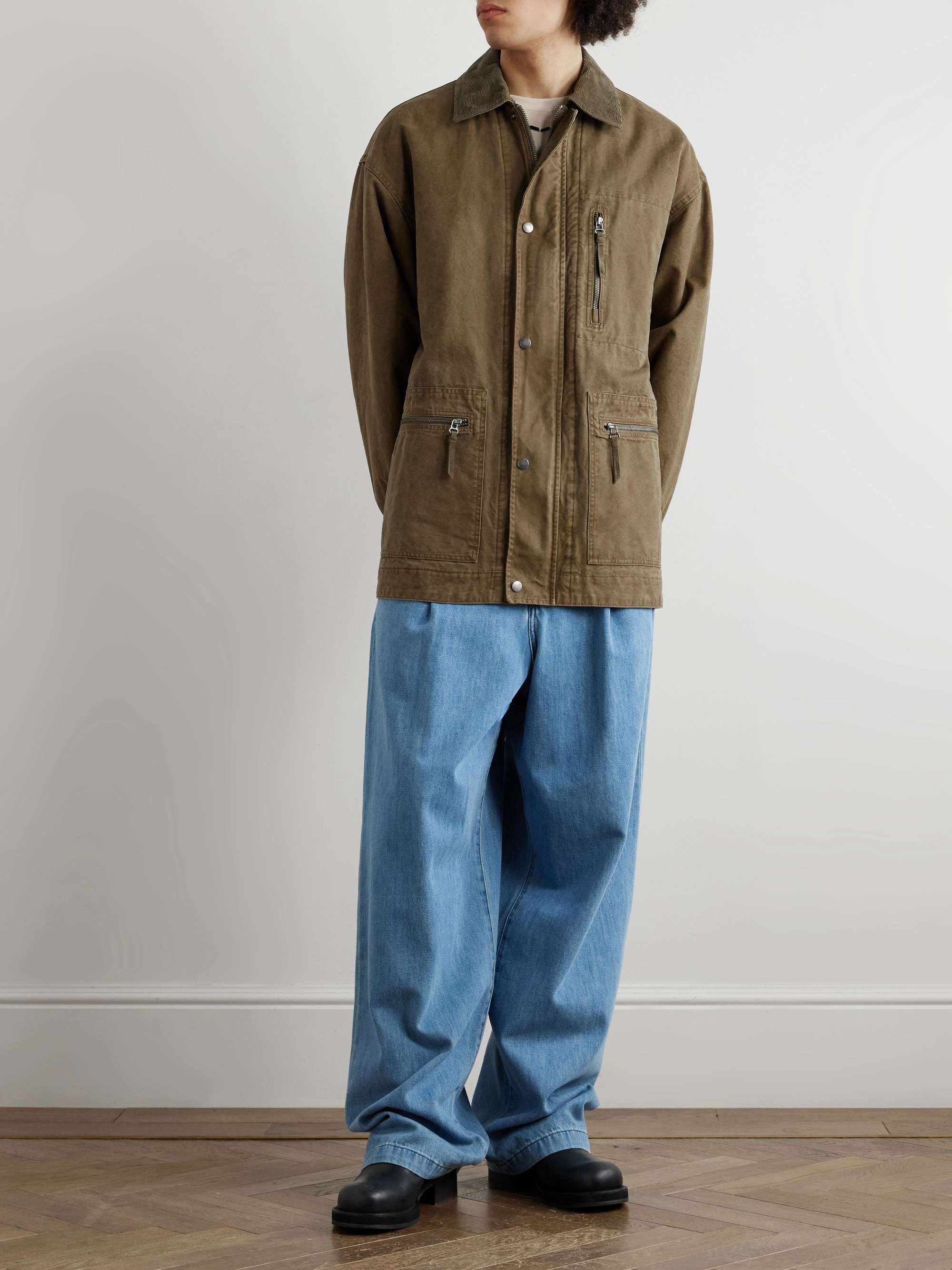 Kimel Corduroy-Trimmed Cotton-Canvas Field Jacket view