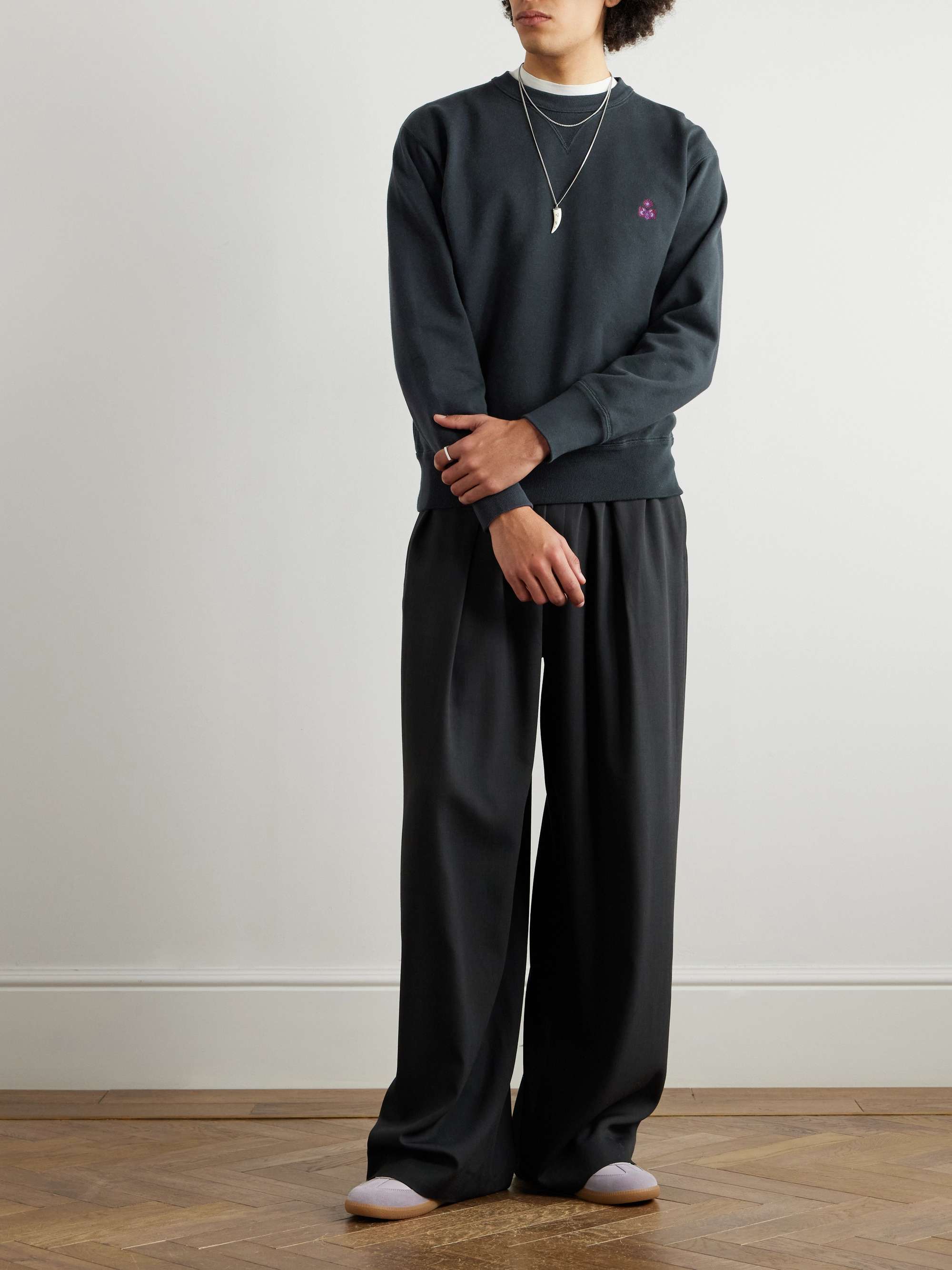 Mike Logo-Embroidered Cotton-Blend Jersey Sweatshirt view