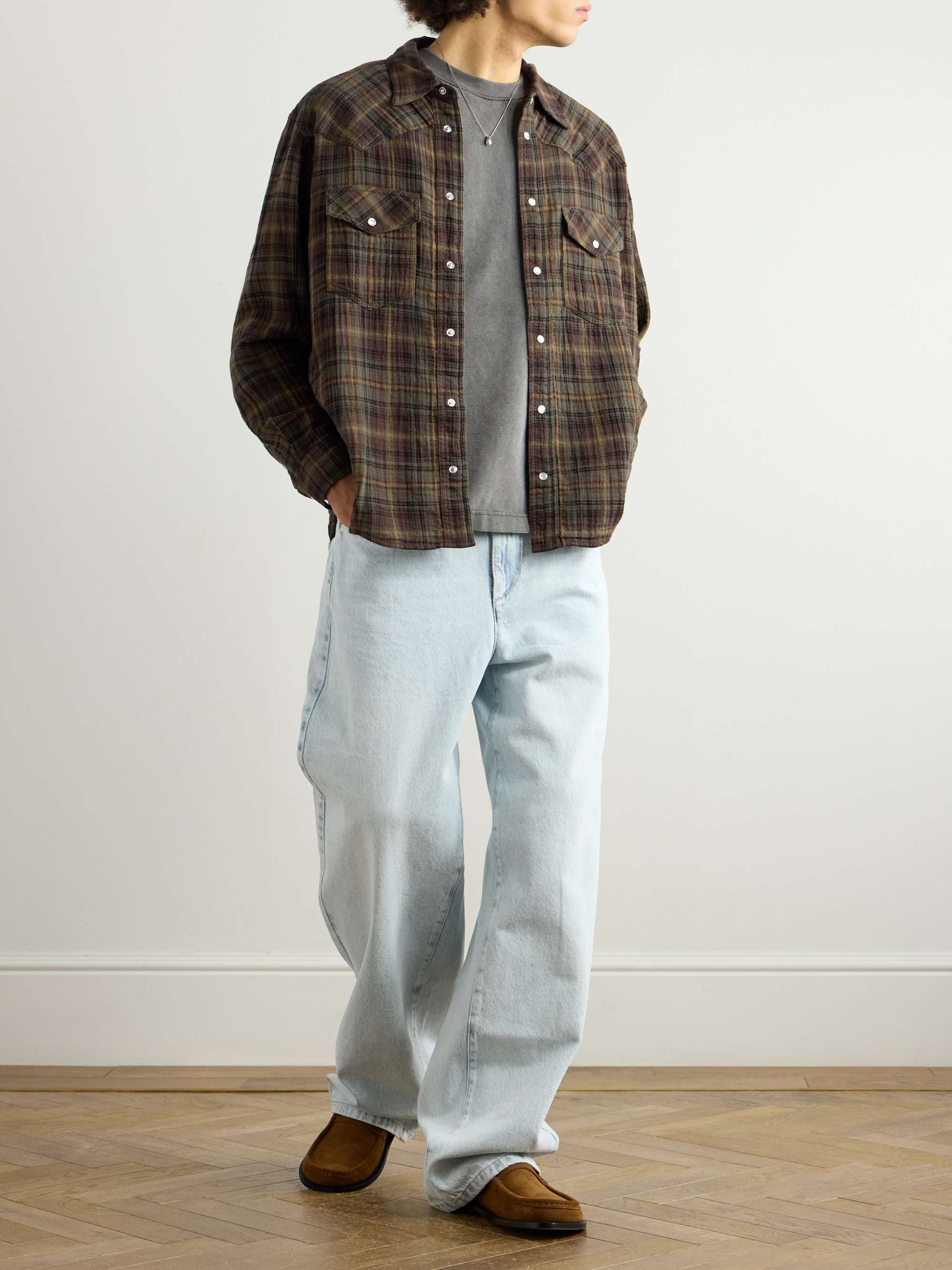 Panema Checked Cotton-Gauze Western Shirt view
