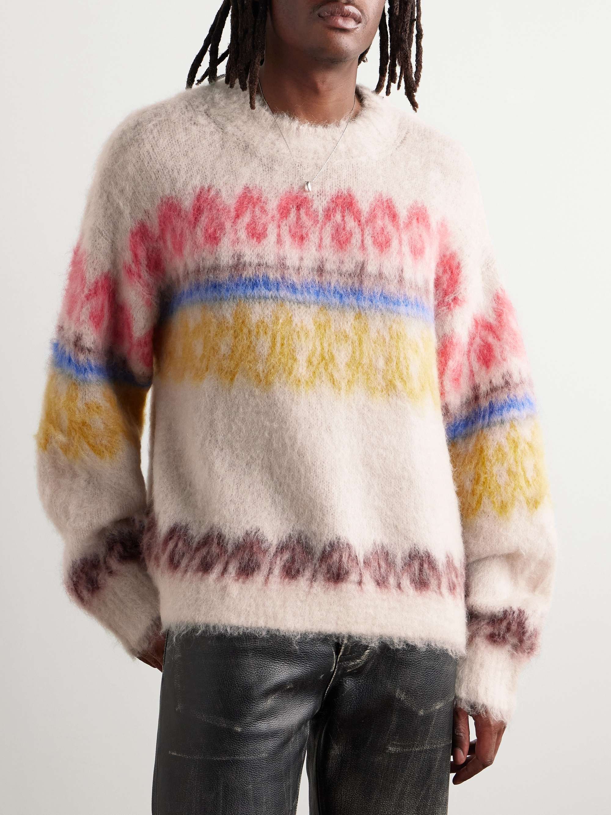 Dully Brushed Wool-Blend Jacquard Sweater view