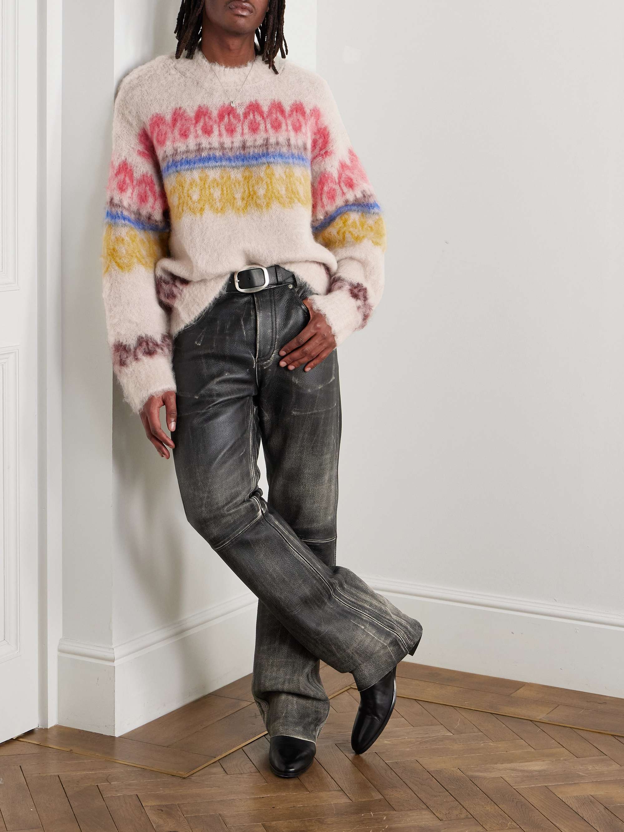 Dully Brushed Wool-Blend Jacquard Sweater view