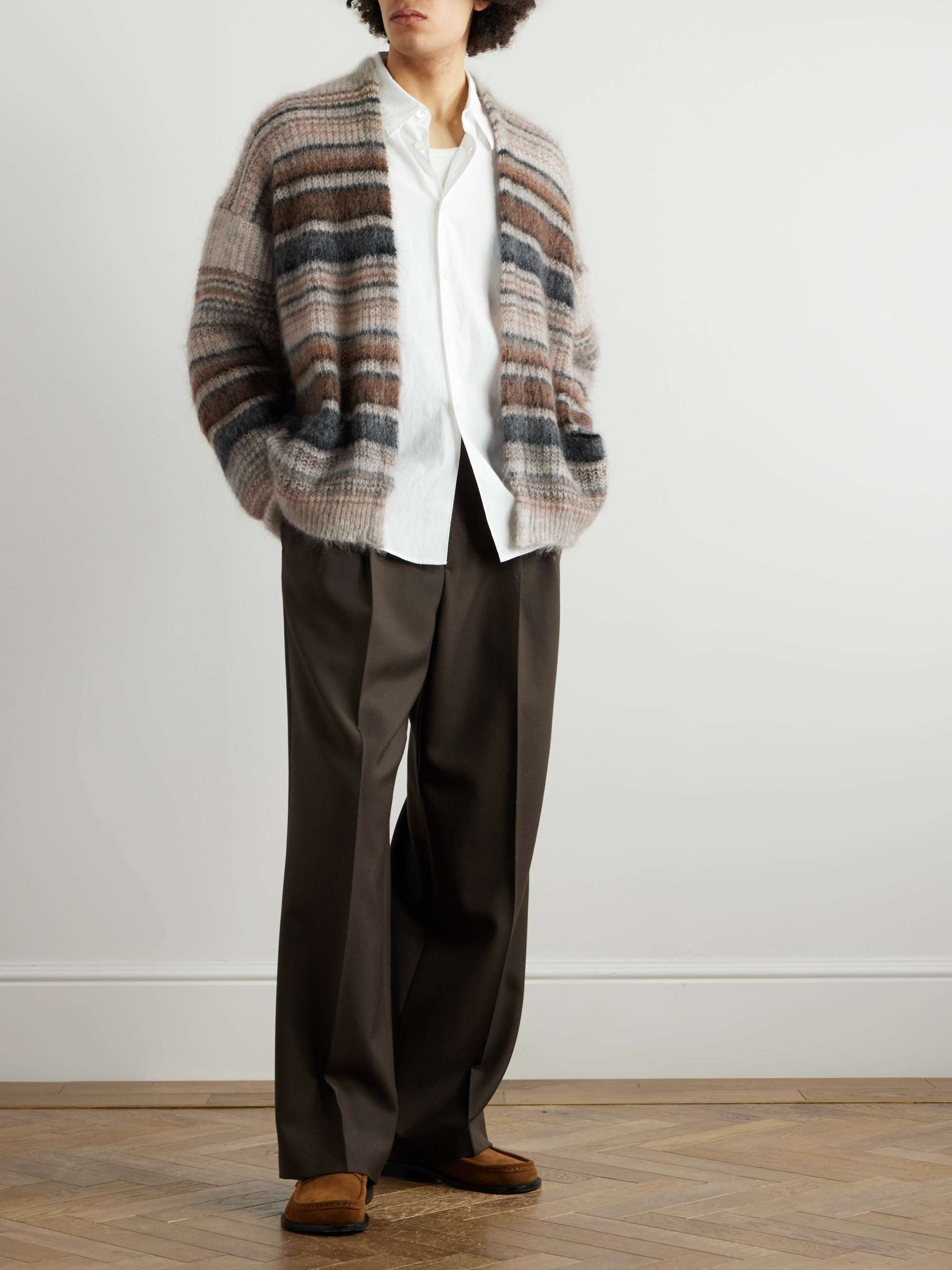 Danah Striped Mohair-Blend Cardigan view