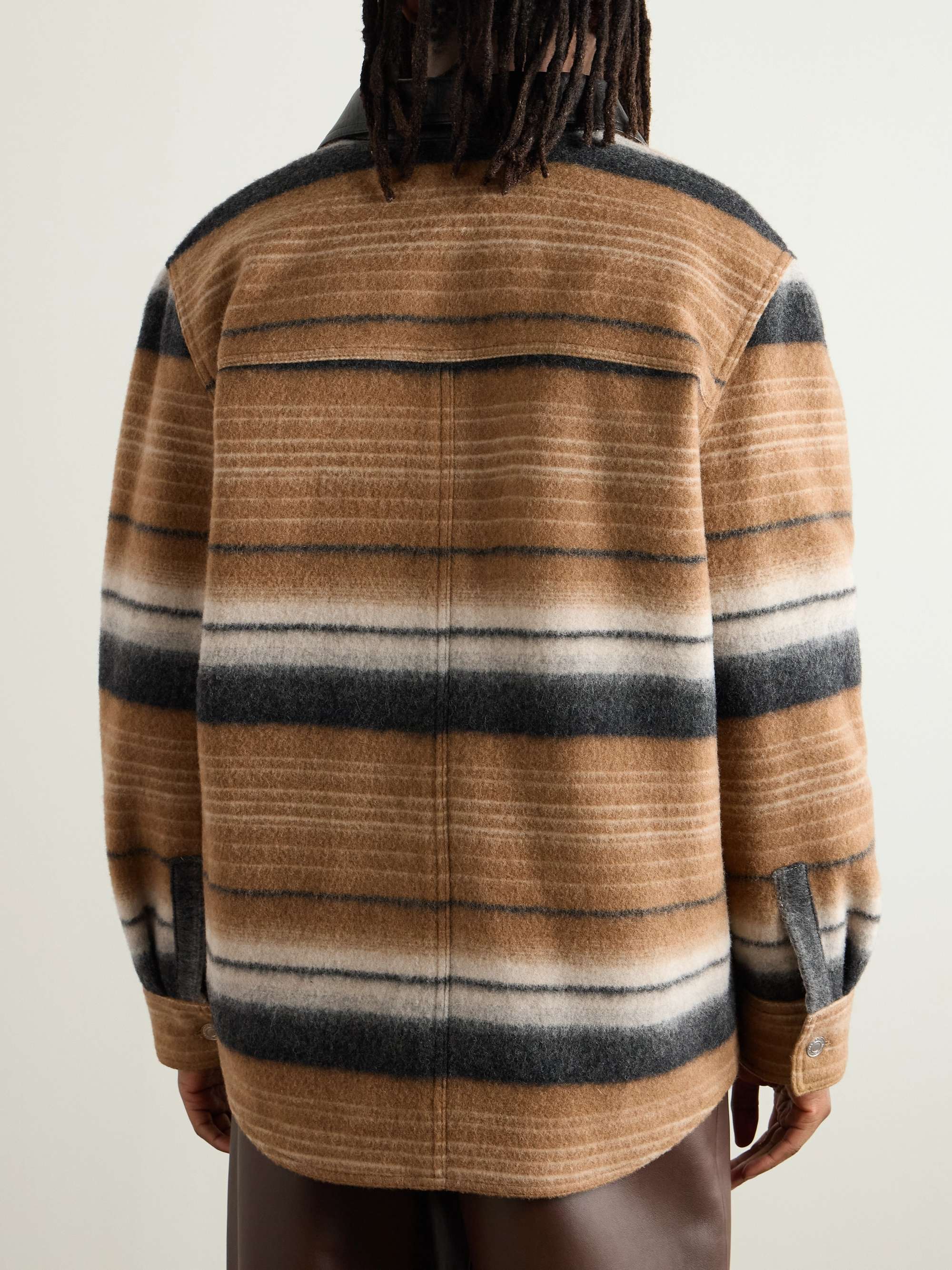 Duncan striped wool-blend felt jacket view