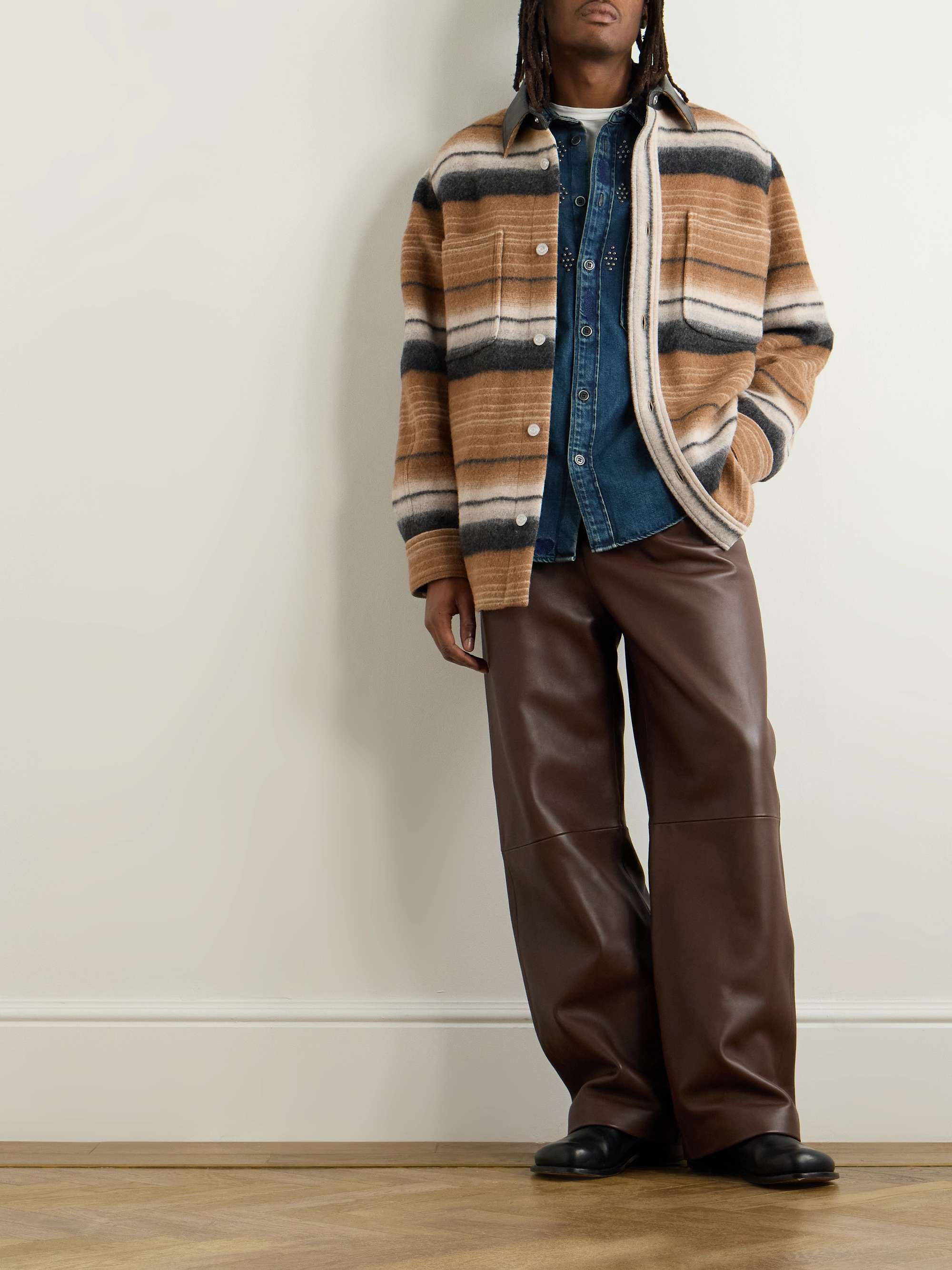 Duncan striped wool-blend felt jacket view