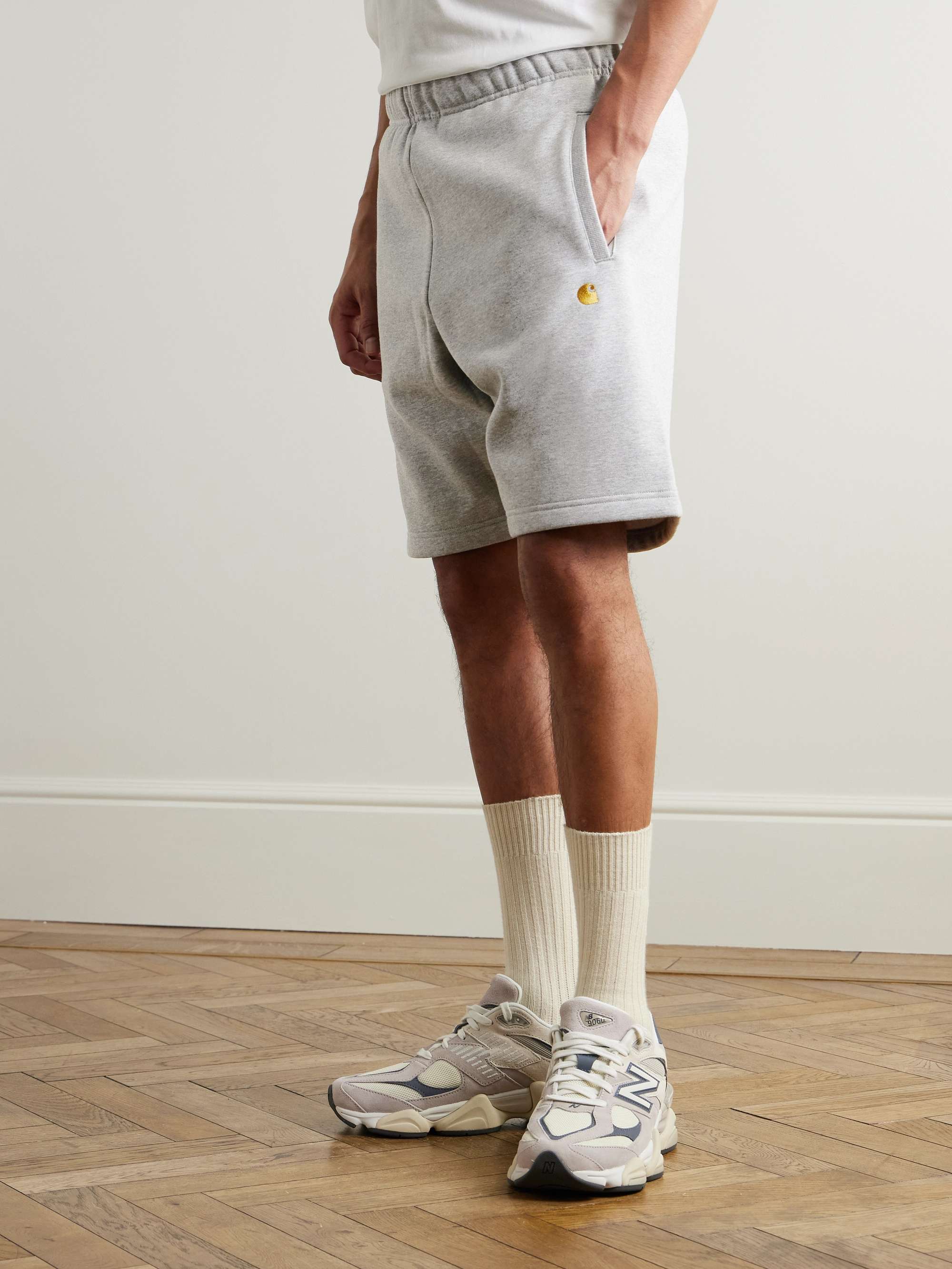 Chase Straight-Leg Logo-Embroidered Cotton-Blend Jersey Shorts view