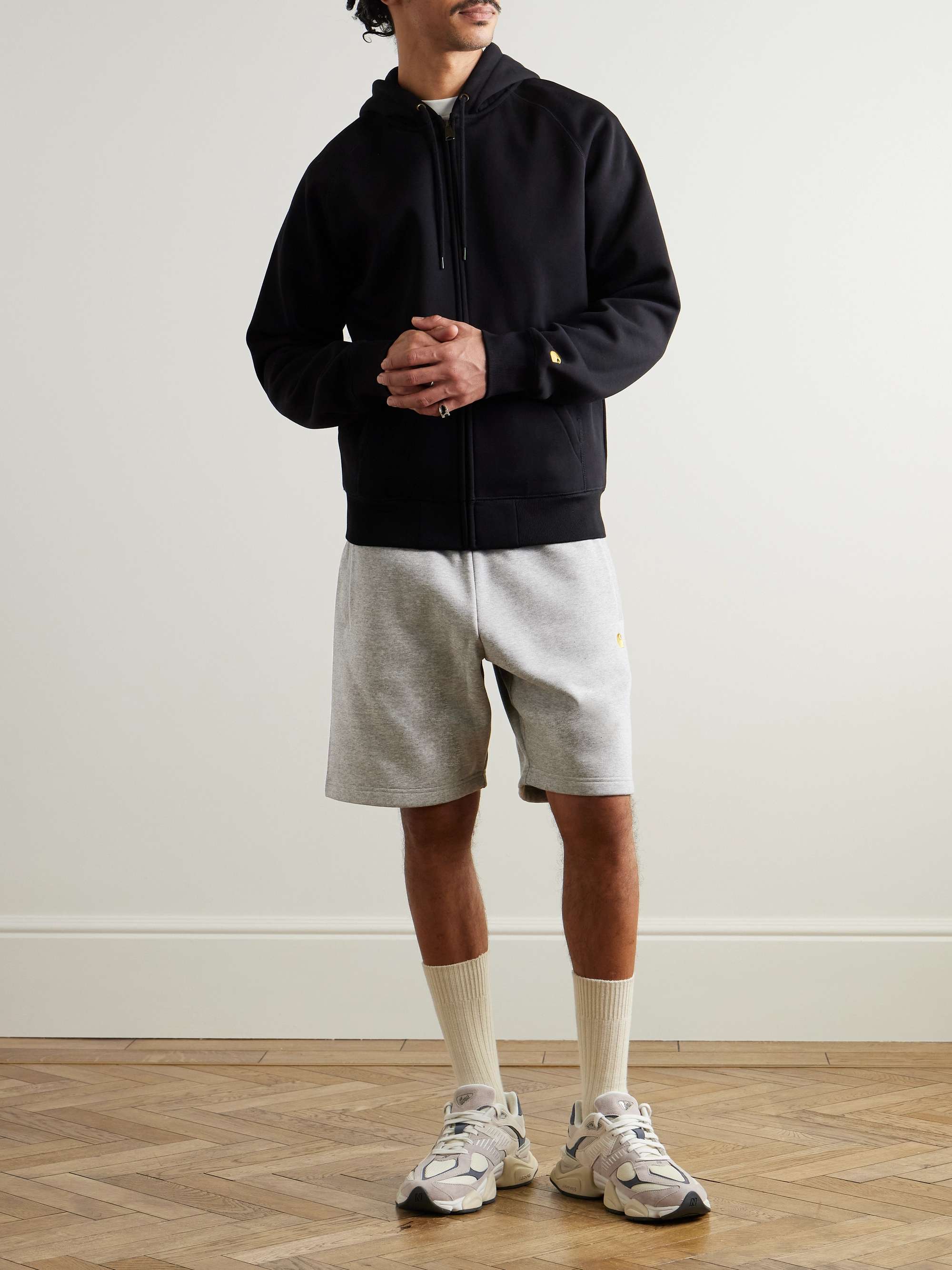 Chase Straight-Leg Logo-Embroidered Cotton-Blend Jersey Shorts view