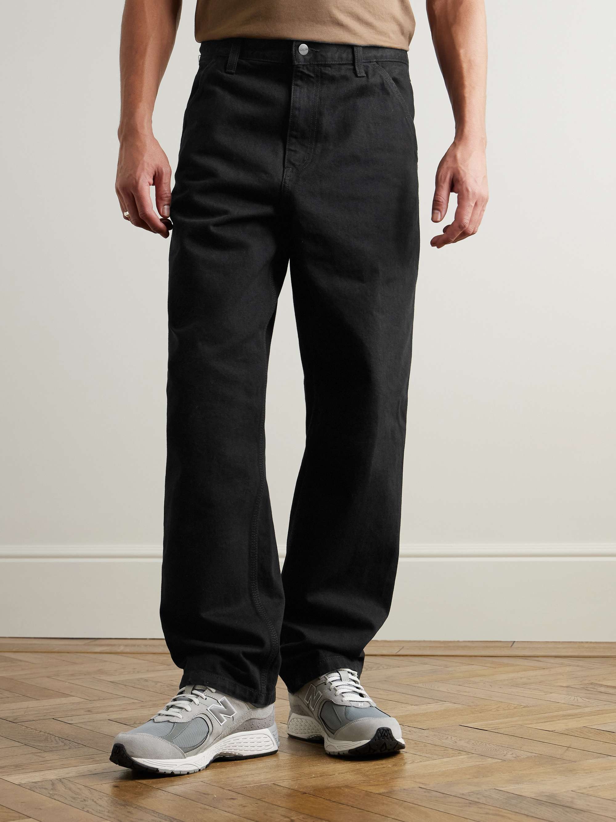 Single Knee Straight-Leg Logo-Appliquéd Jeans view