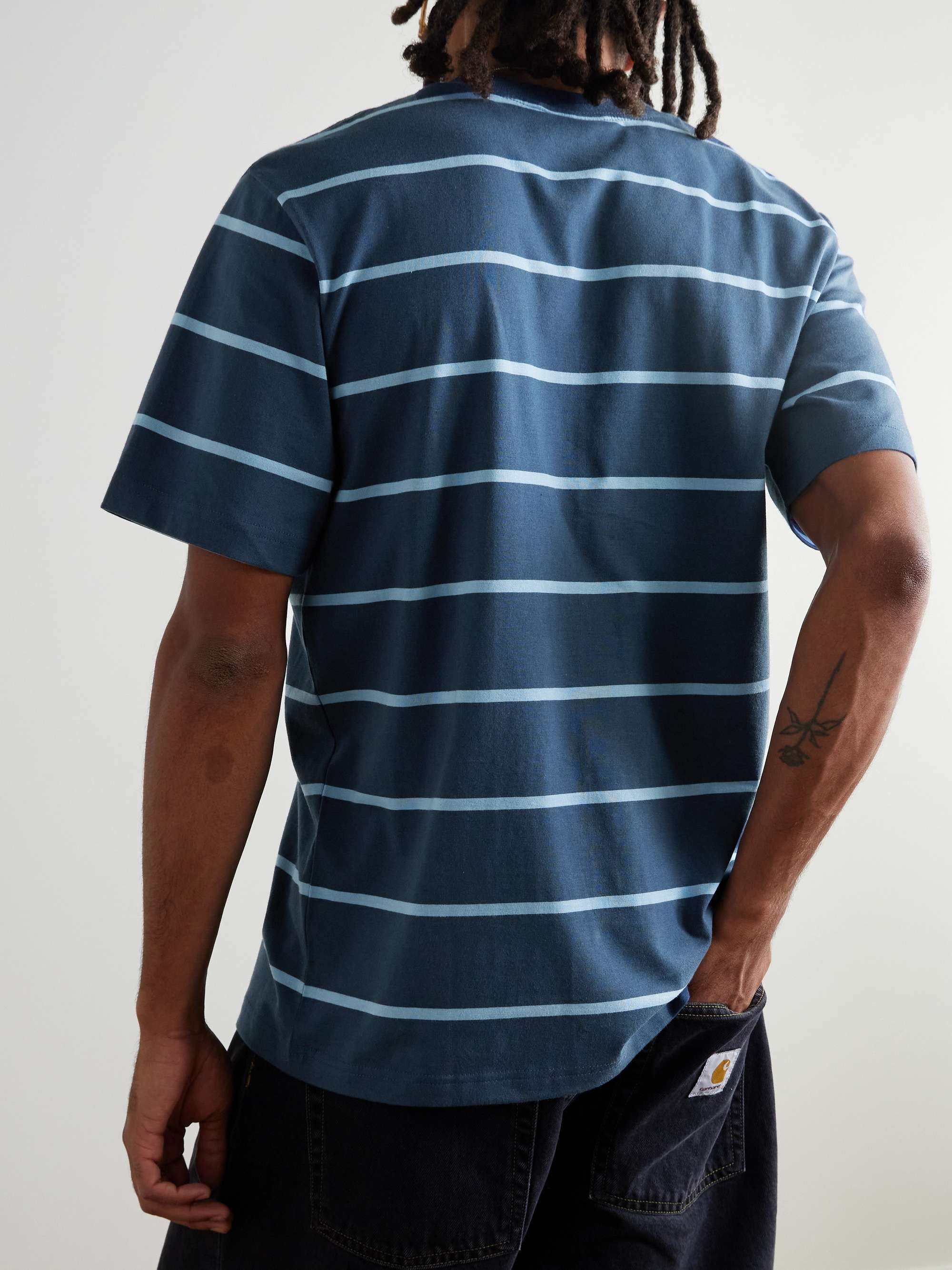 Aiken Logo-Appliquéd Striped Cotton-Jersey T-Shirt view