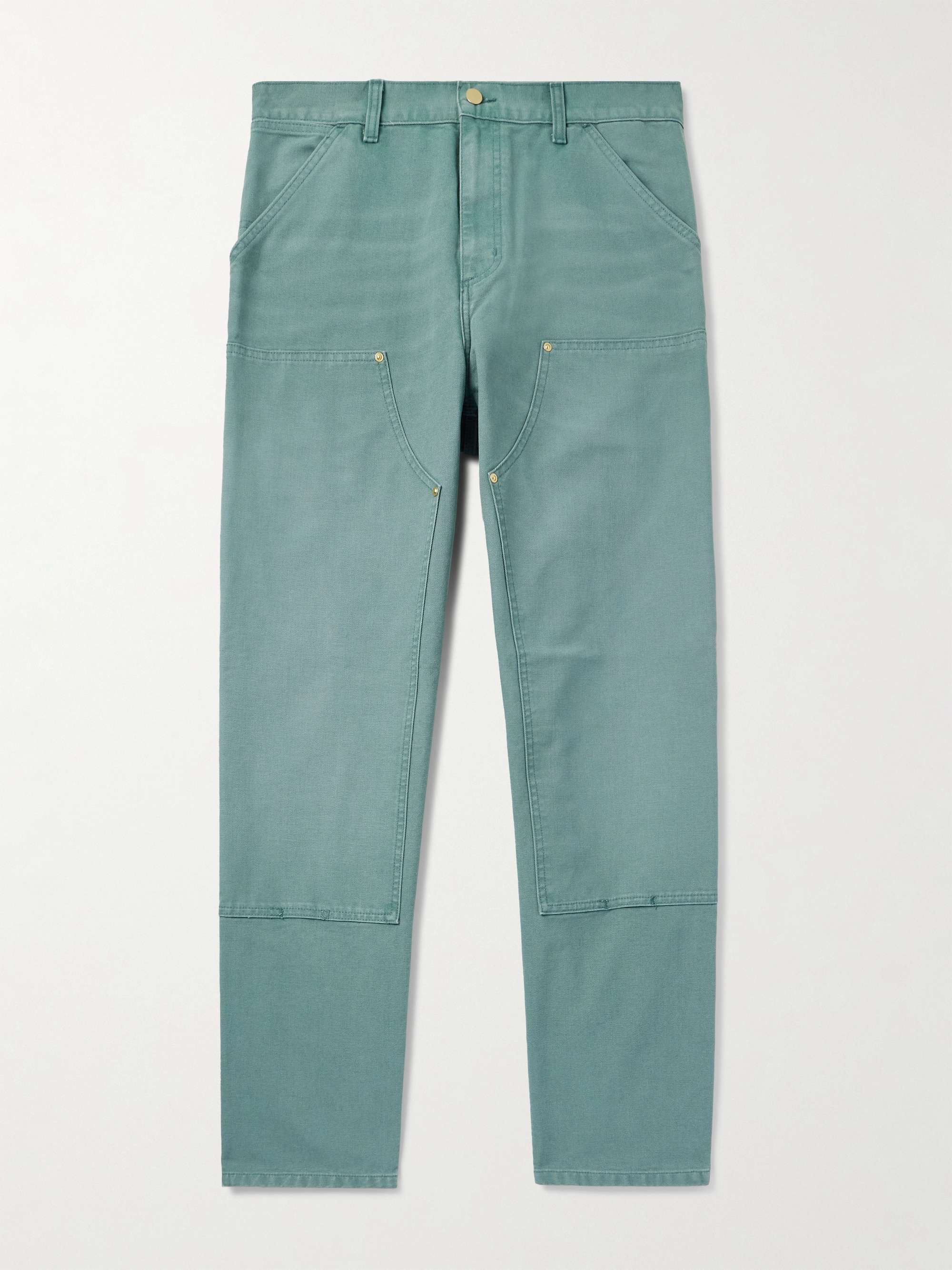 Double Knee Straight-Leg Organic Cotton-Canvas Carpenter Trousers view
