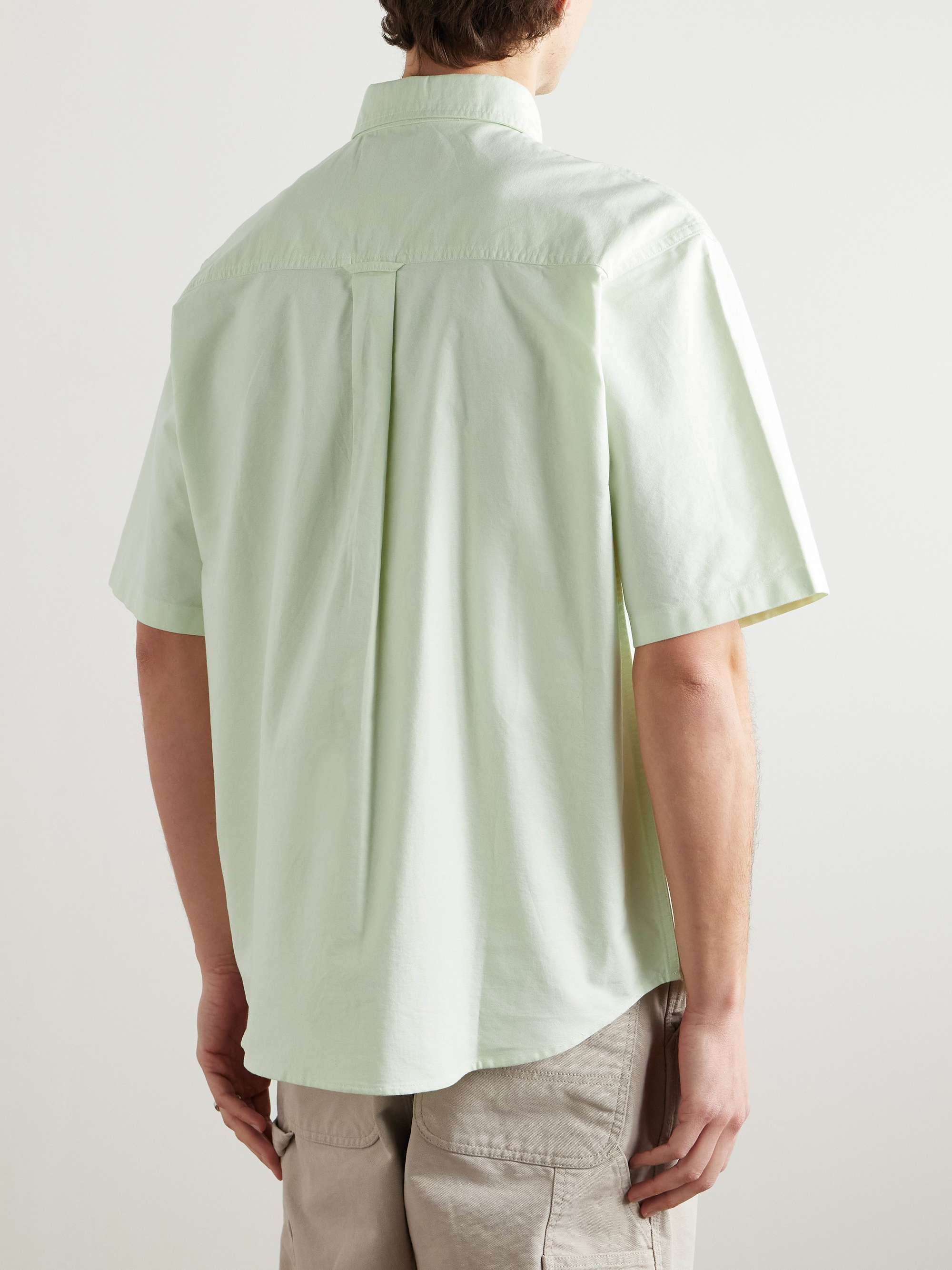 Braxton Button-Down Collar Logo-Embroidered Cotton Oxford Shirt view