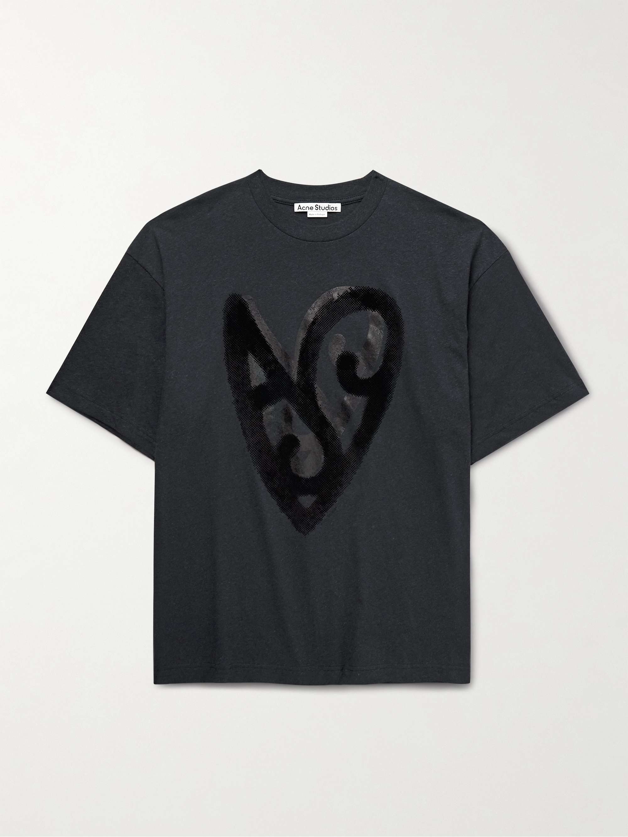 Flocked Printed Cotton and Hemp-Blend Jersey T-Shirt view