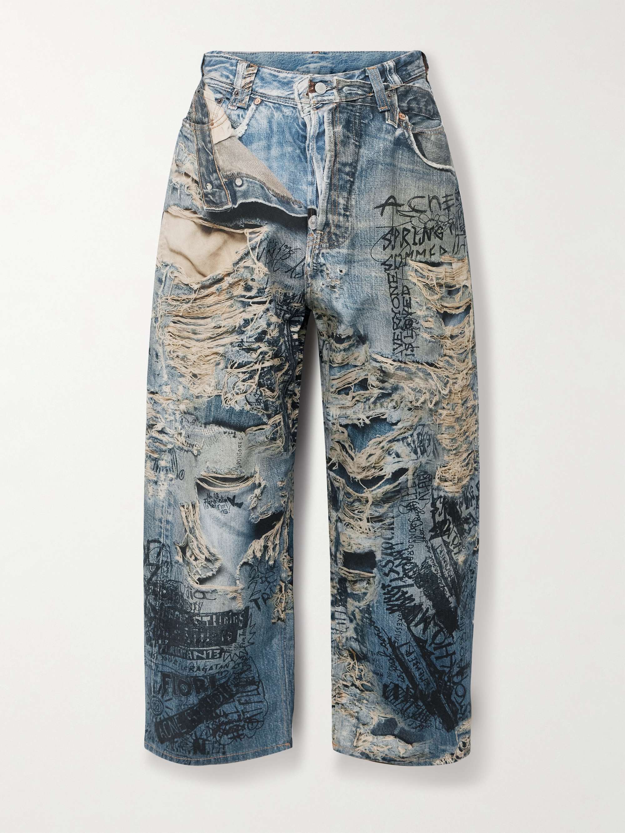 Wide-Leg Printed Jeans view