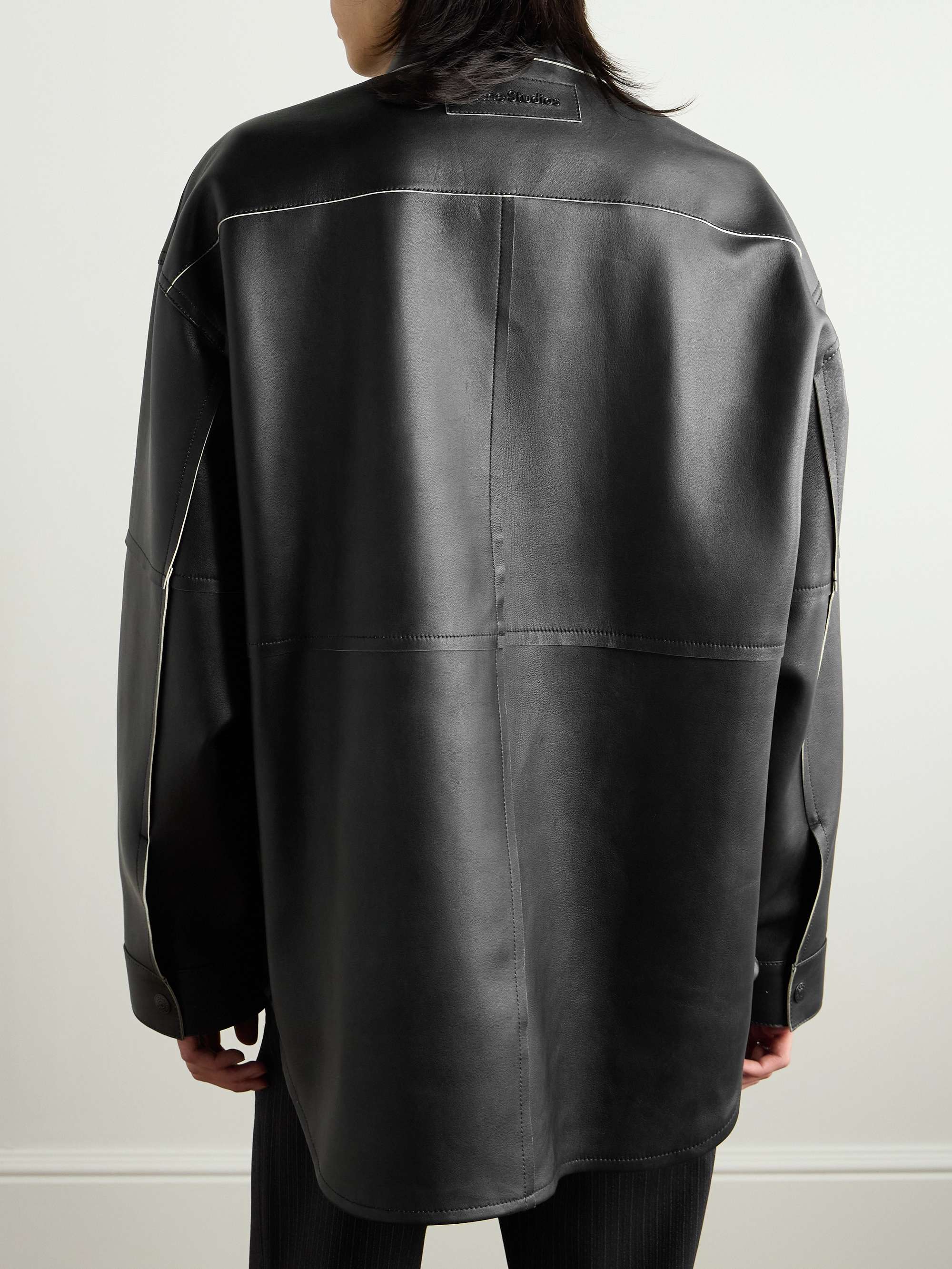 Laraw Oversized Leather Shirt Jacket view