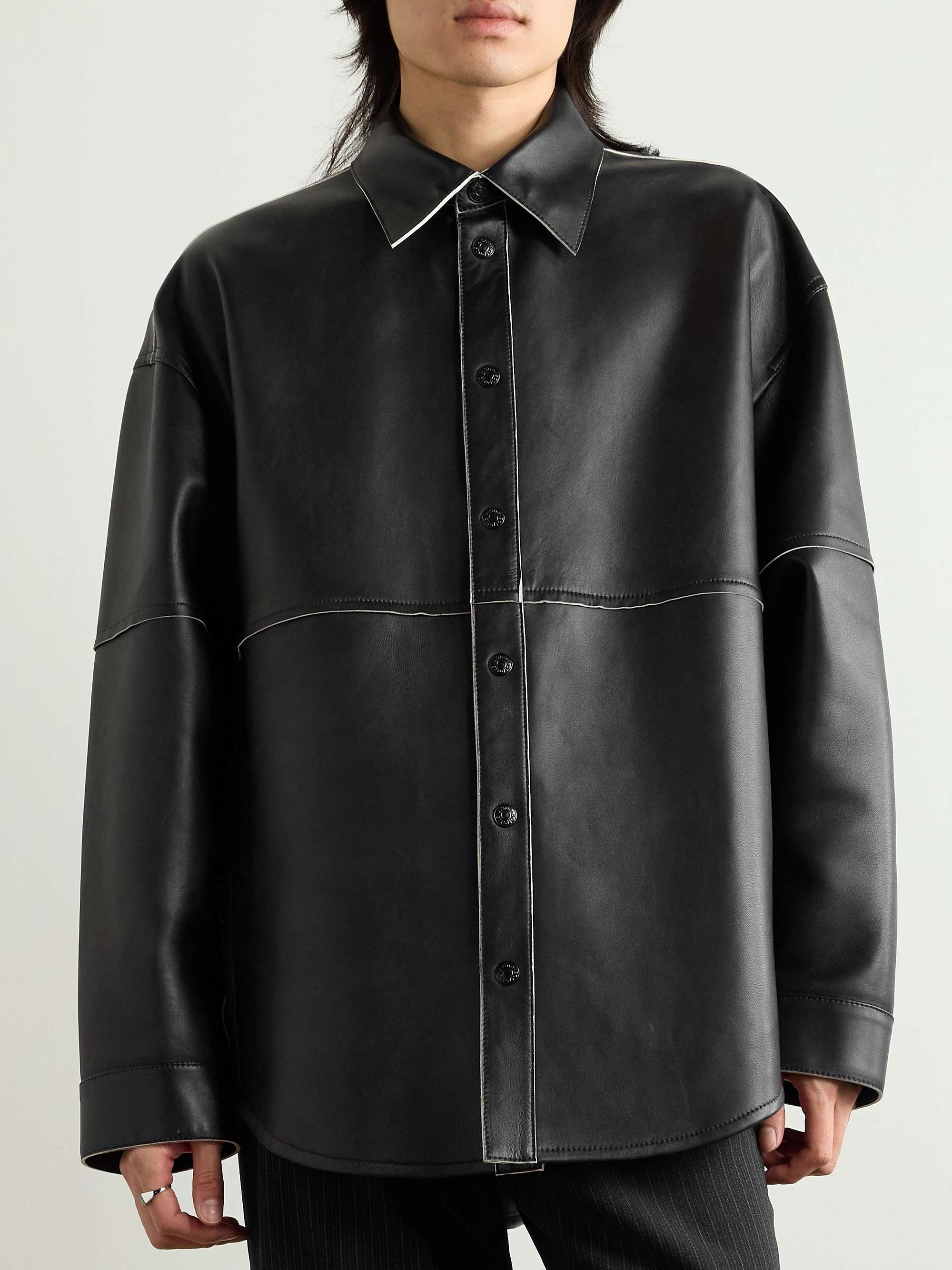 Laraw Oversized Leather Shirt Jacket view
