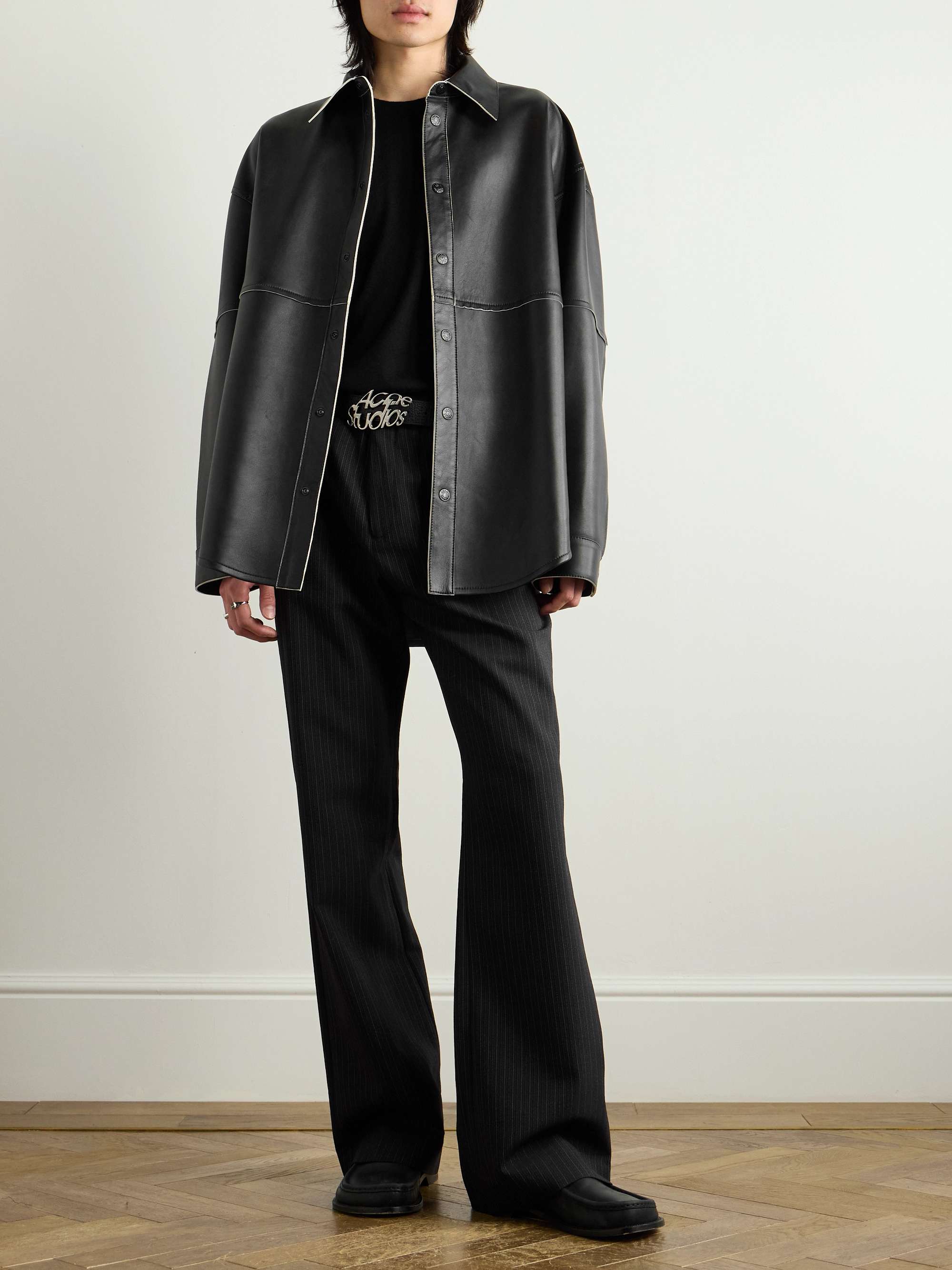 Laraw Oversized Leather Shirt Jacket view