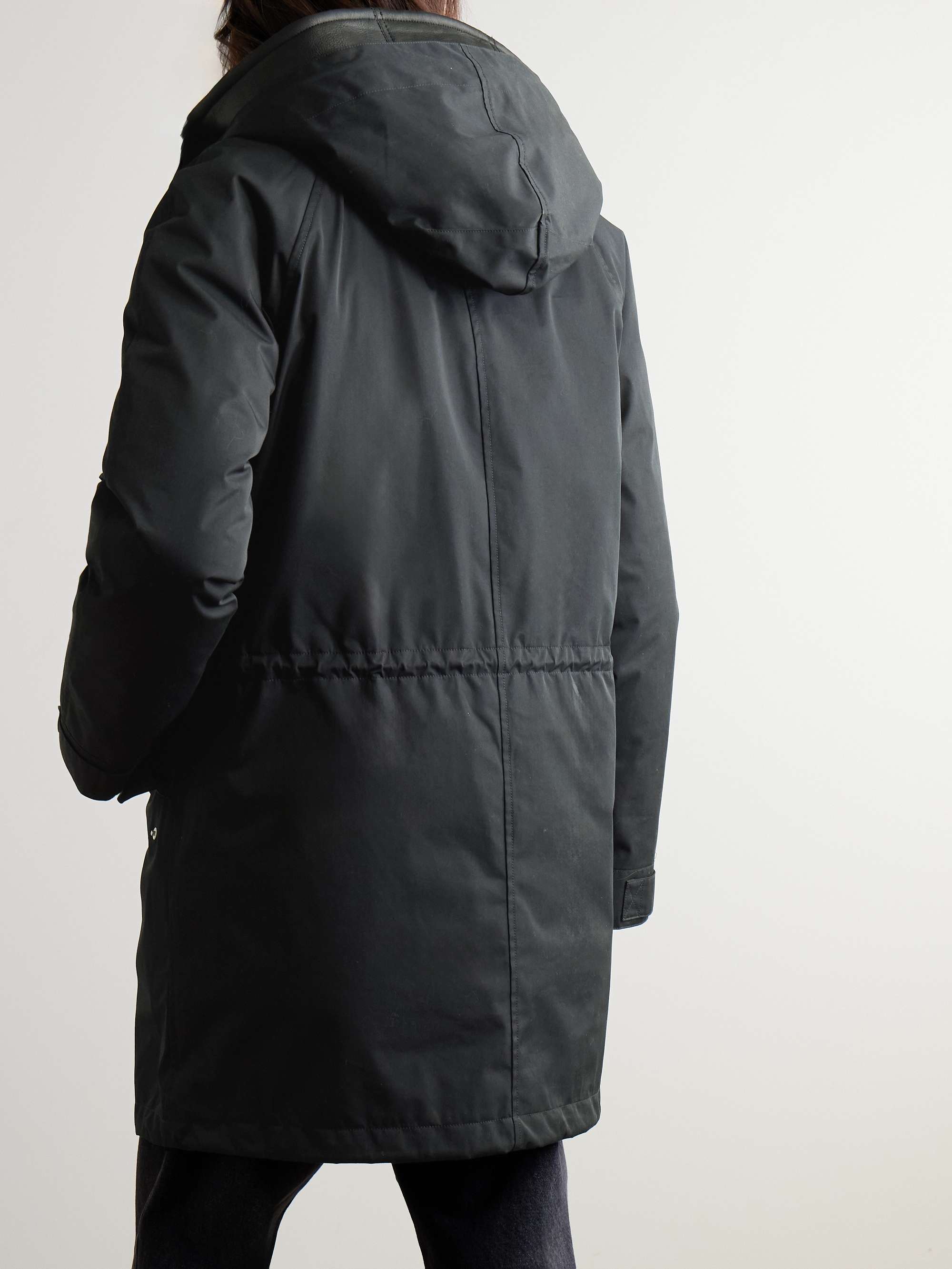Cotton-Blend Twill Parka with Detachable Shearling Liner view
