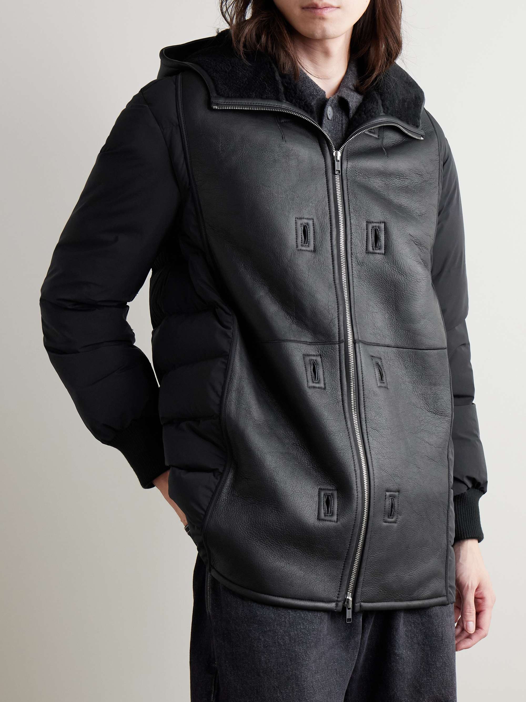 Cotton-Blend Twill Parka with Detachable Shearling Liner view