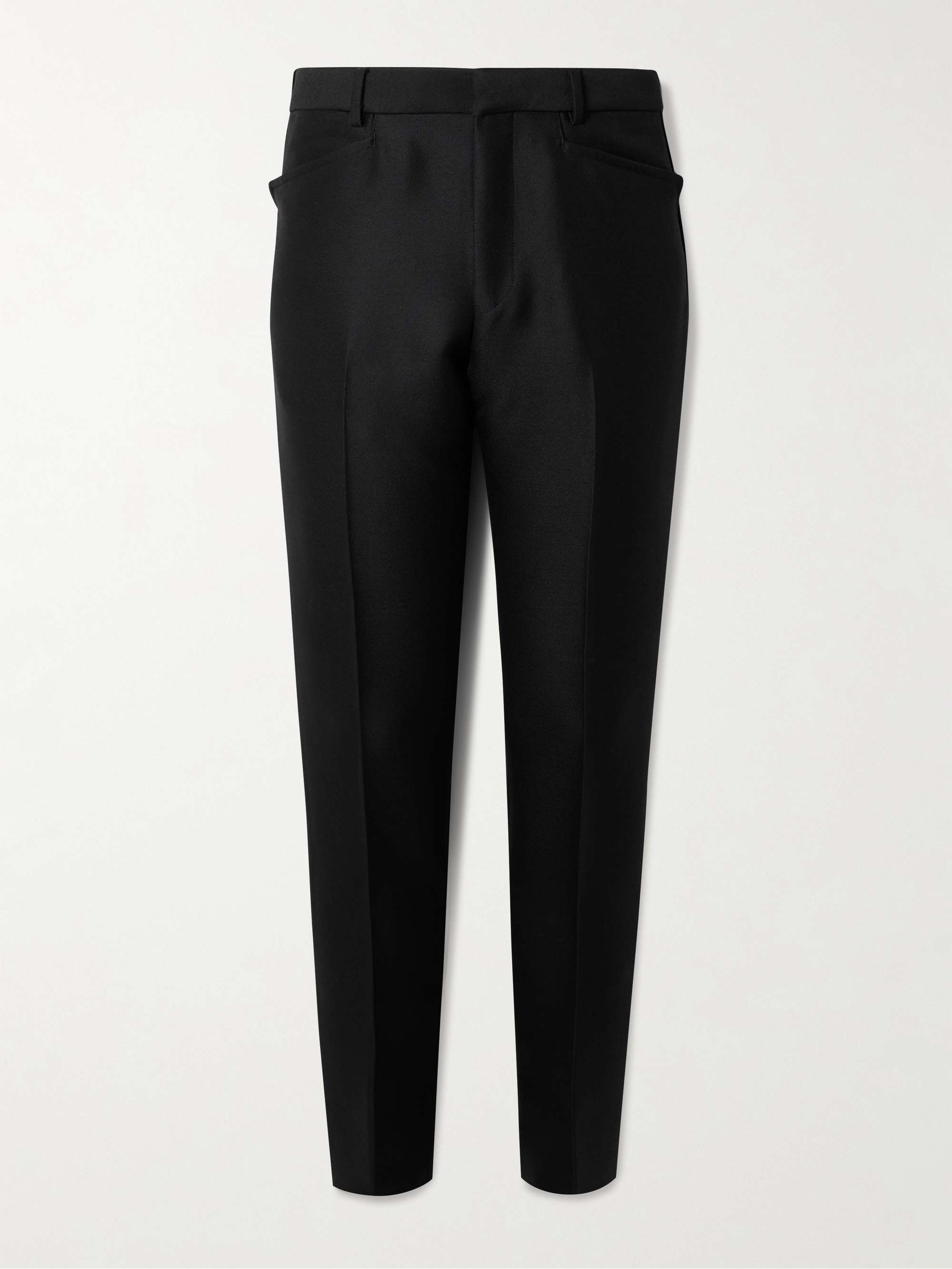 Dyllan Slim-Fit Tapered Wool-Blend Twill Trousers view