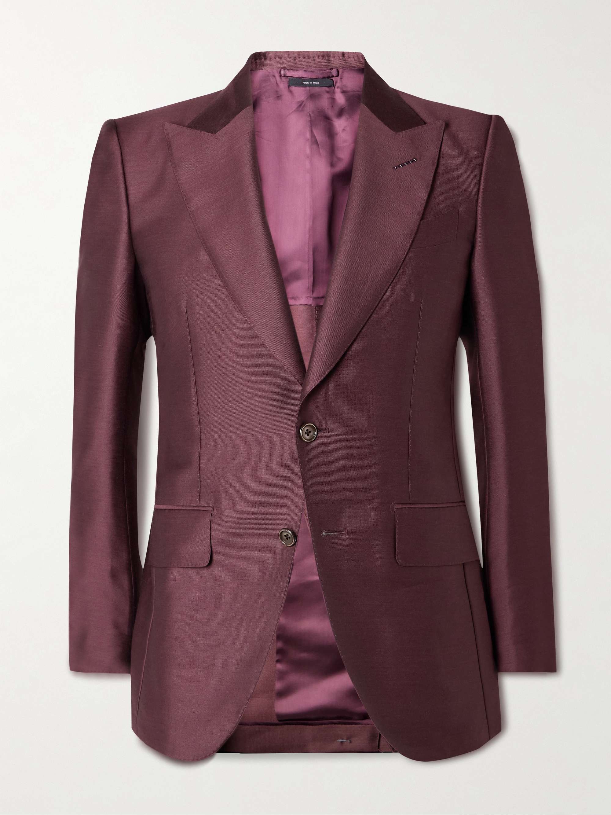 Wool, Mohair and Silk-Blend Twill Suit Jacket view