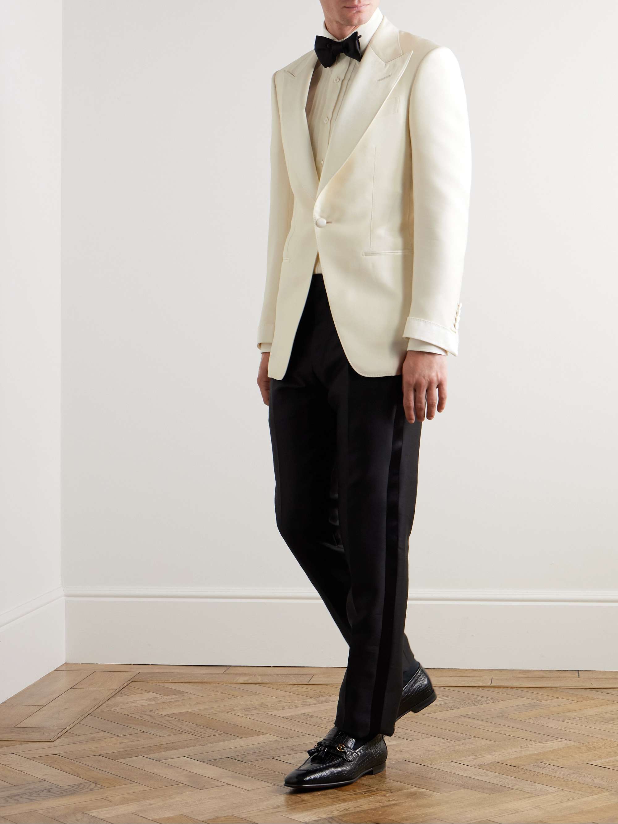 Dyllan Satin-Trimmed Wool, Mohair and Silk-Blend Tuxedo Jacket view