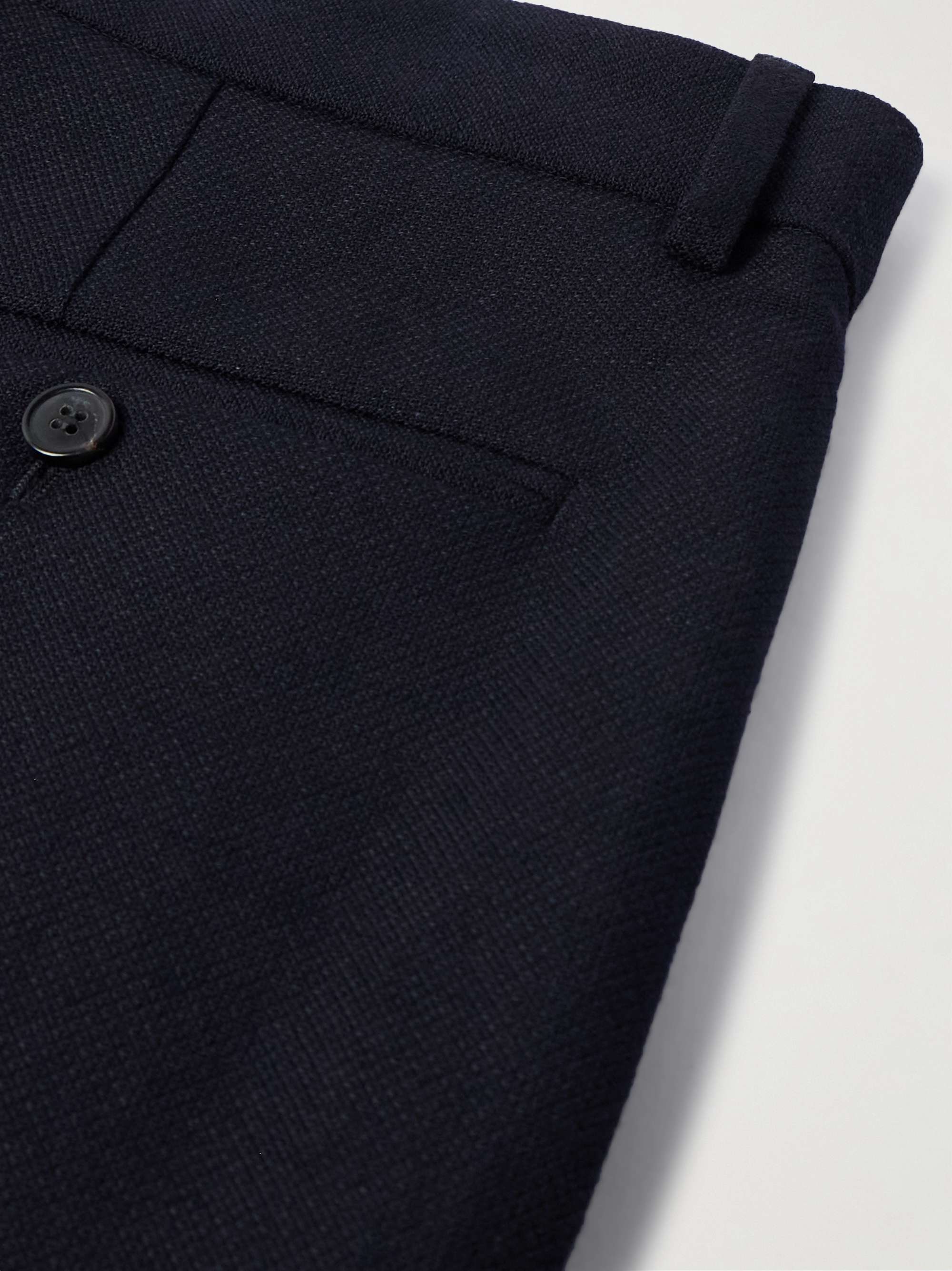 Wide-Leg Pleated Wool and Linen-Blend Trousers view