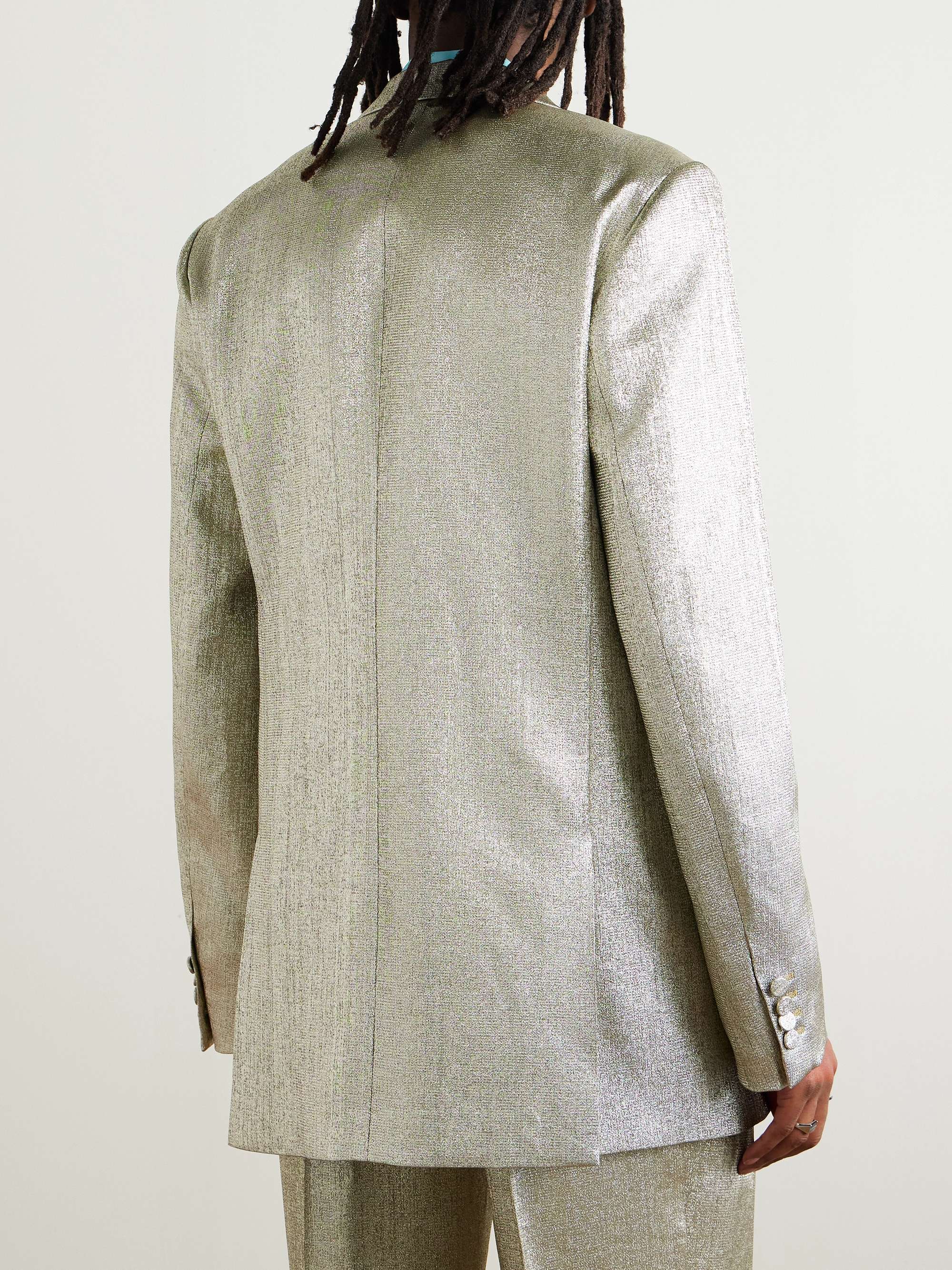 Shawl-Collar Lamé Suit Jacket view
