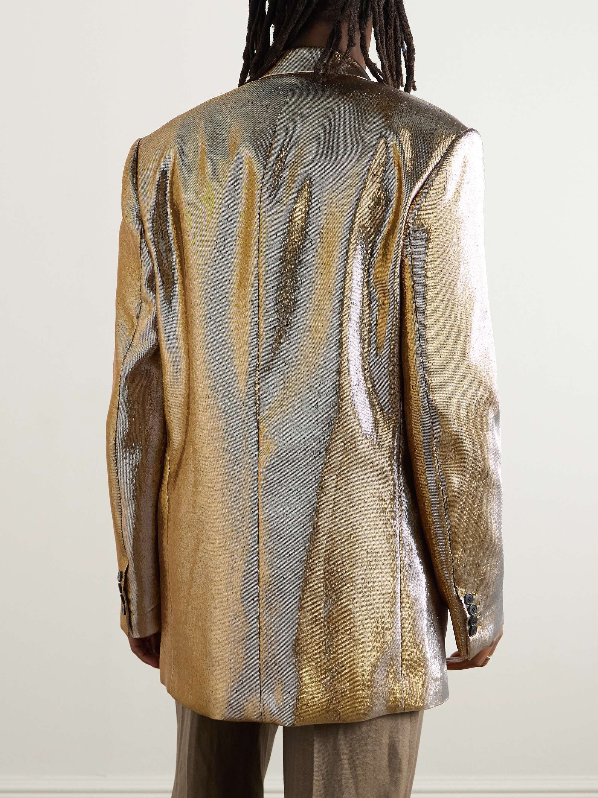 Oversized Double-Breasted Lamé Suit Jacket view