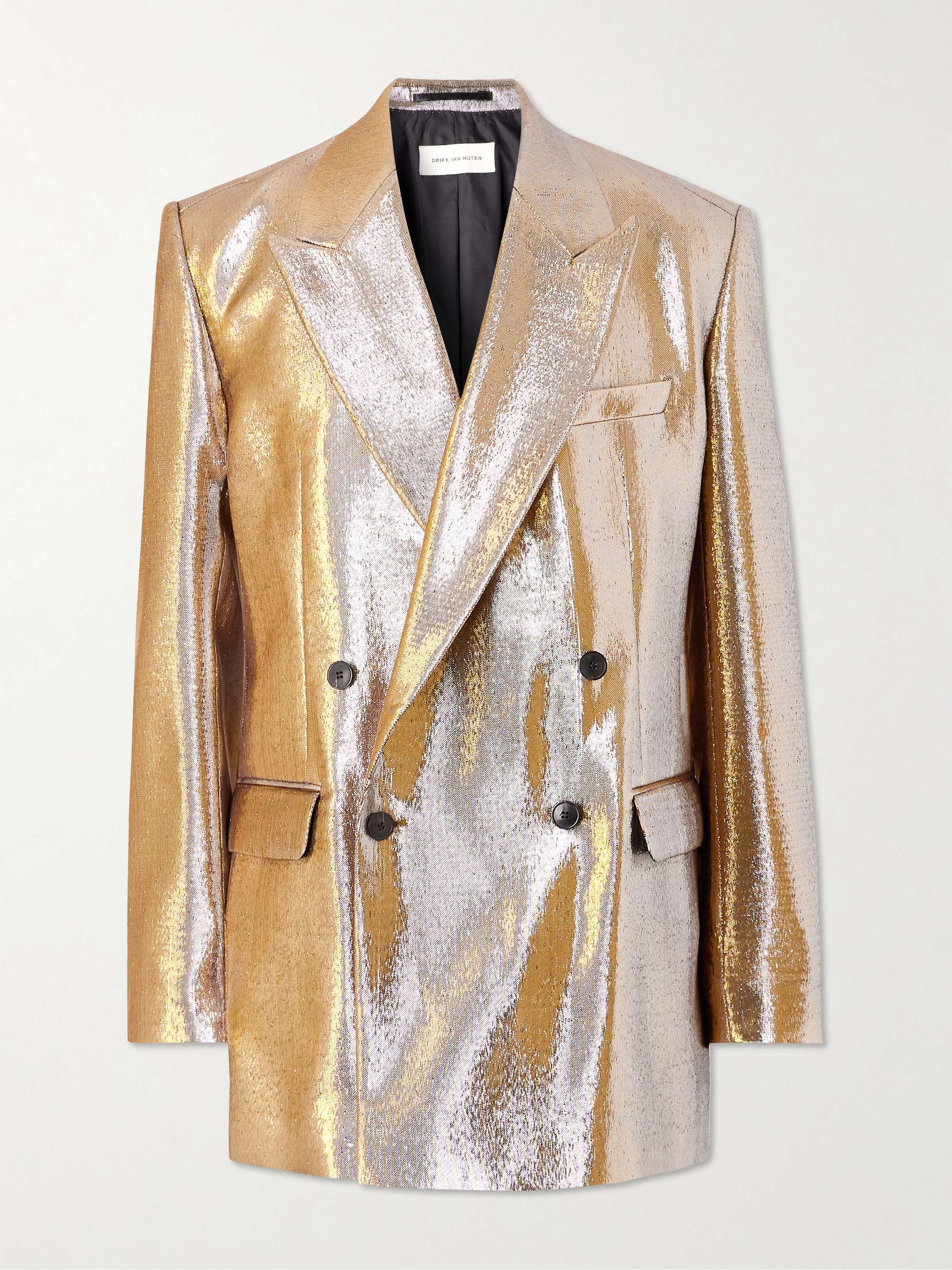 Oversized Double-Breasted Lamé Suit Jacket view