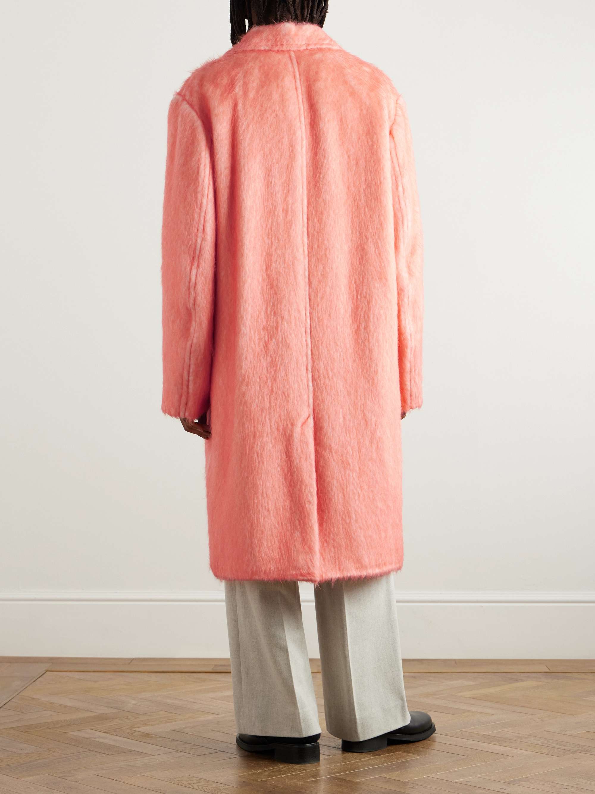 Oversized Brushed Alpaca, Cotton and Wool-Blend Coat view