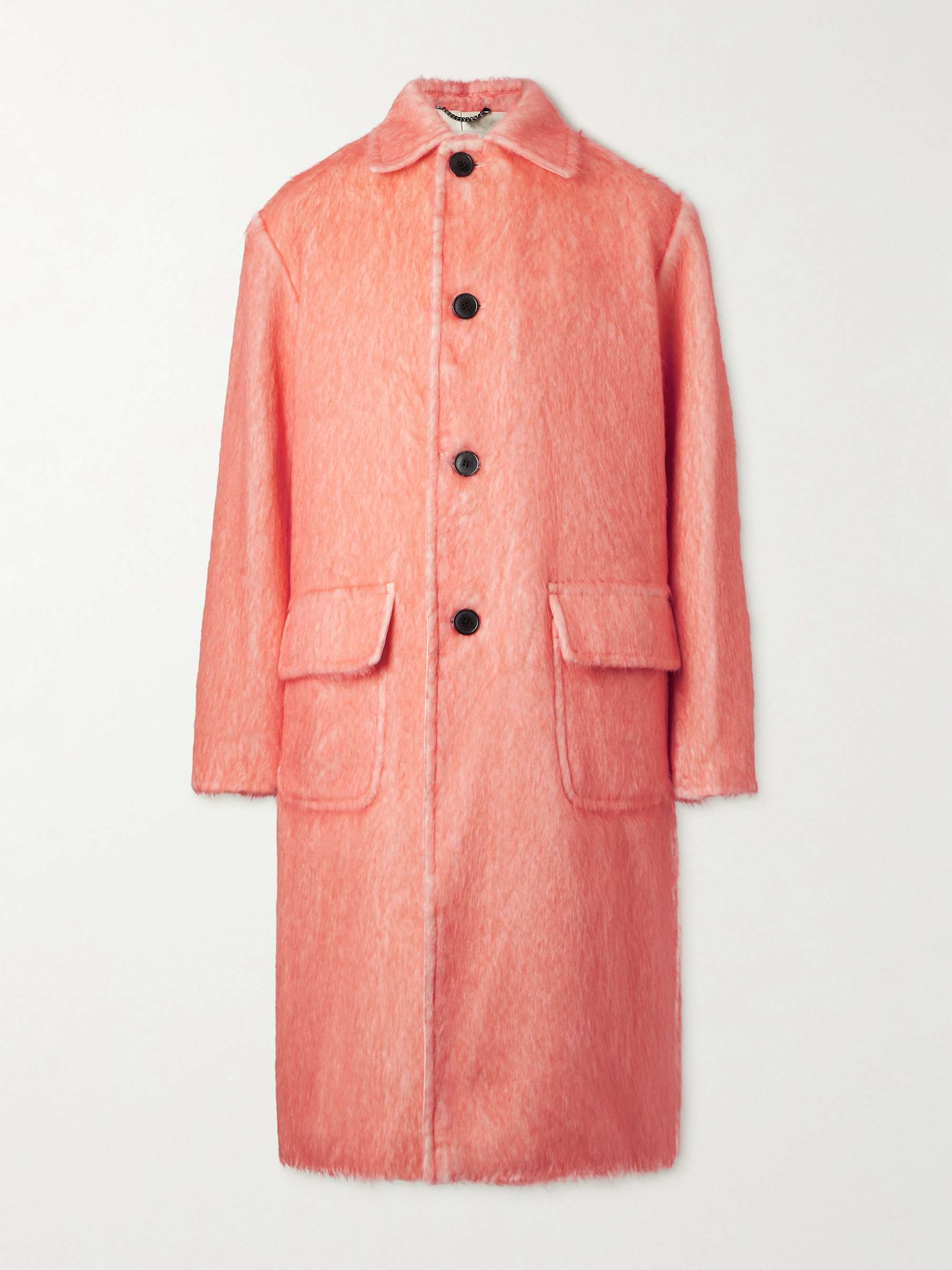 Oversized Brushed Alpaca, Cotton and Wool-Blend Coat view