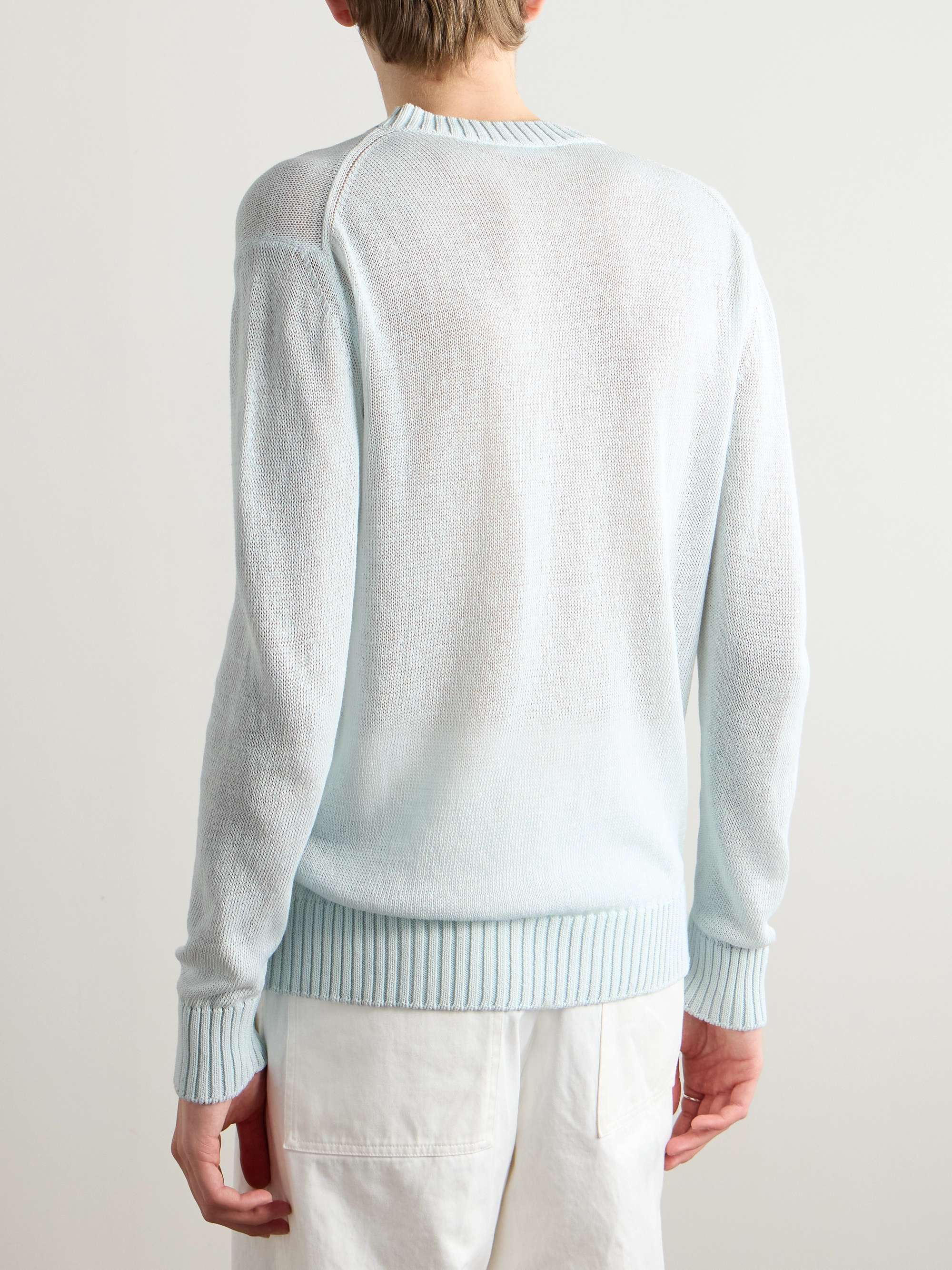 Logo-Embroidered Cotton Sweater view