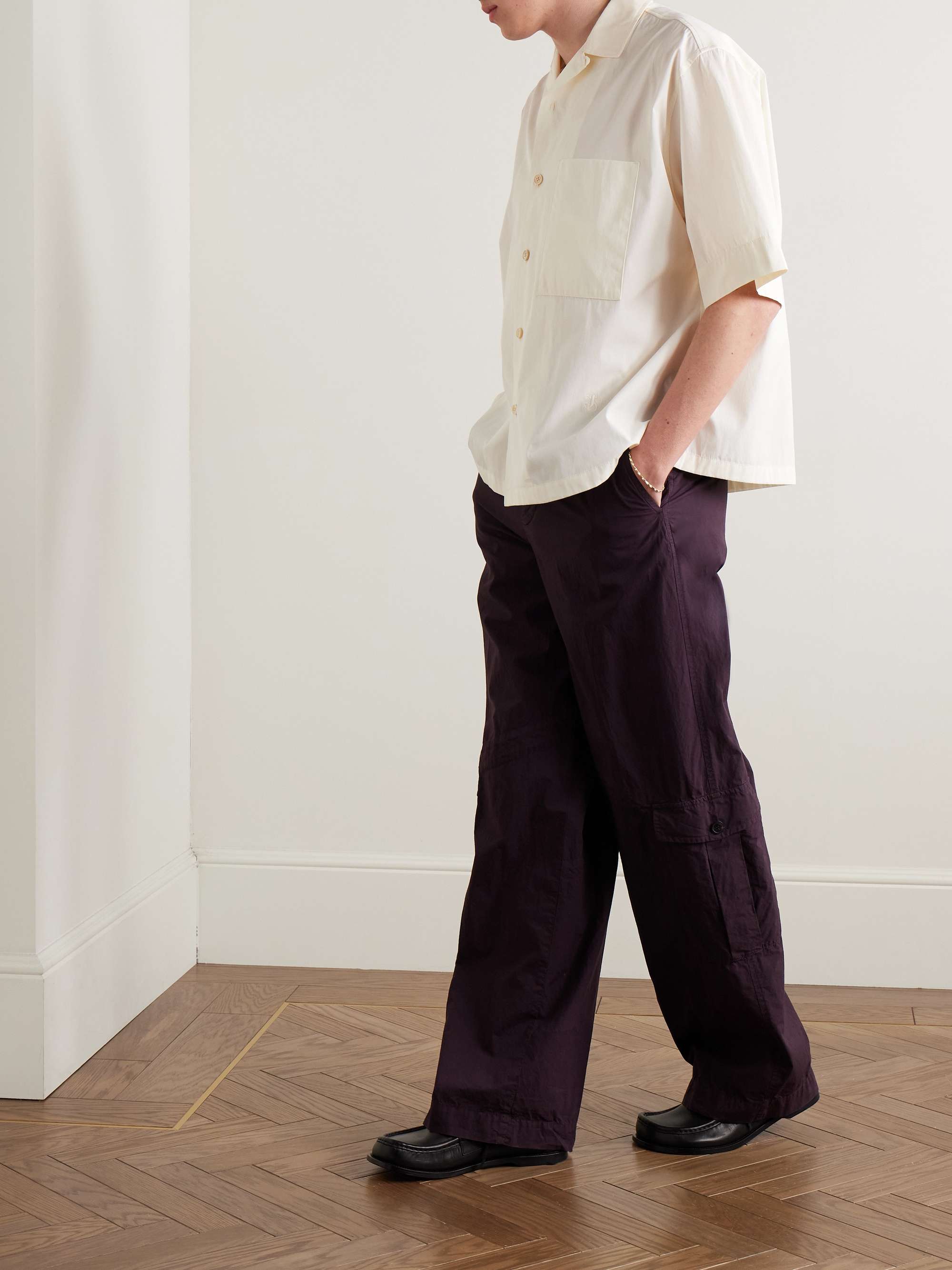 Convertible-Collar Cotton-Poplin Shirt view