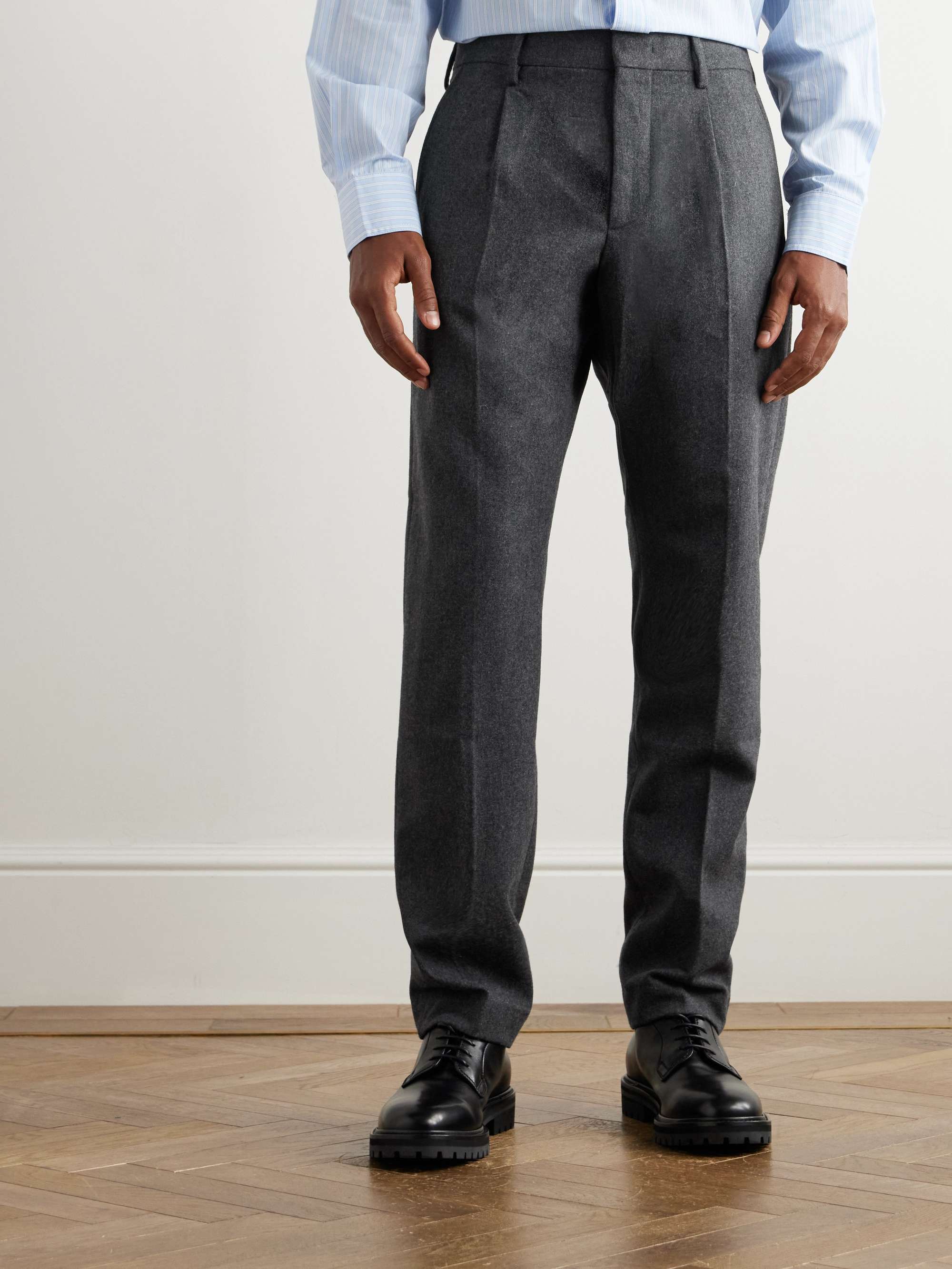 Bill 1630 Straight-Leg Pleated Wool-Blend Trousers view