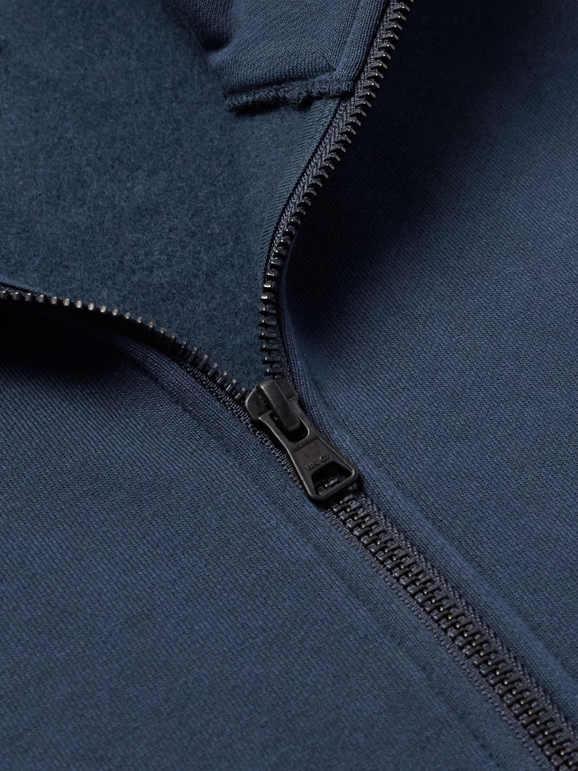 Brigs Logo-Embroidered Organic Cotton-Blend Jersey Half-Zip Sweatshirt view