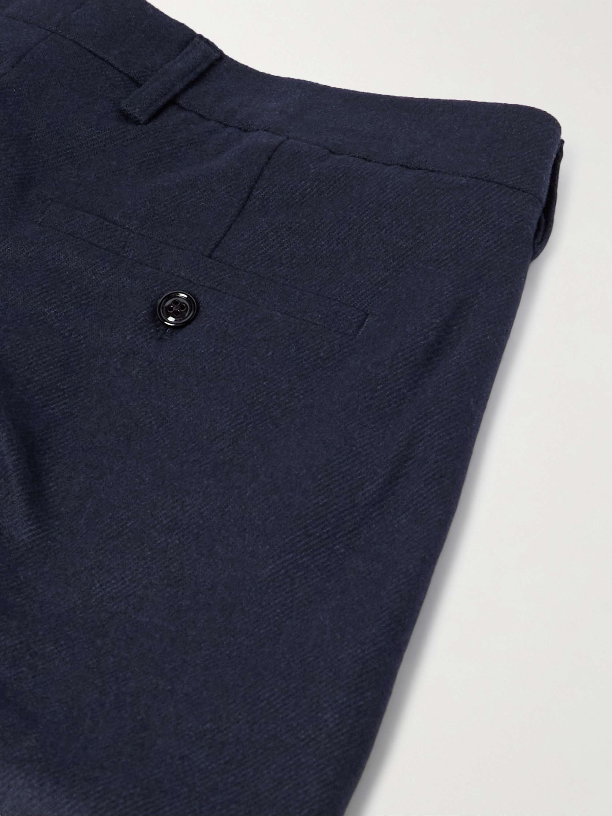 Fritz 1091 Straight-Leg Pleated Brushed-Twill Suit Trousers view