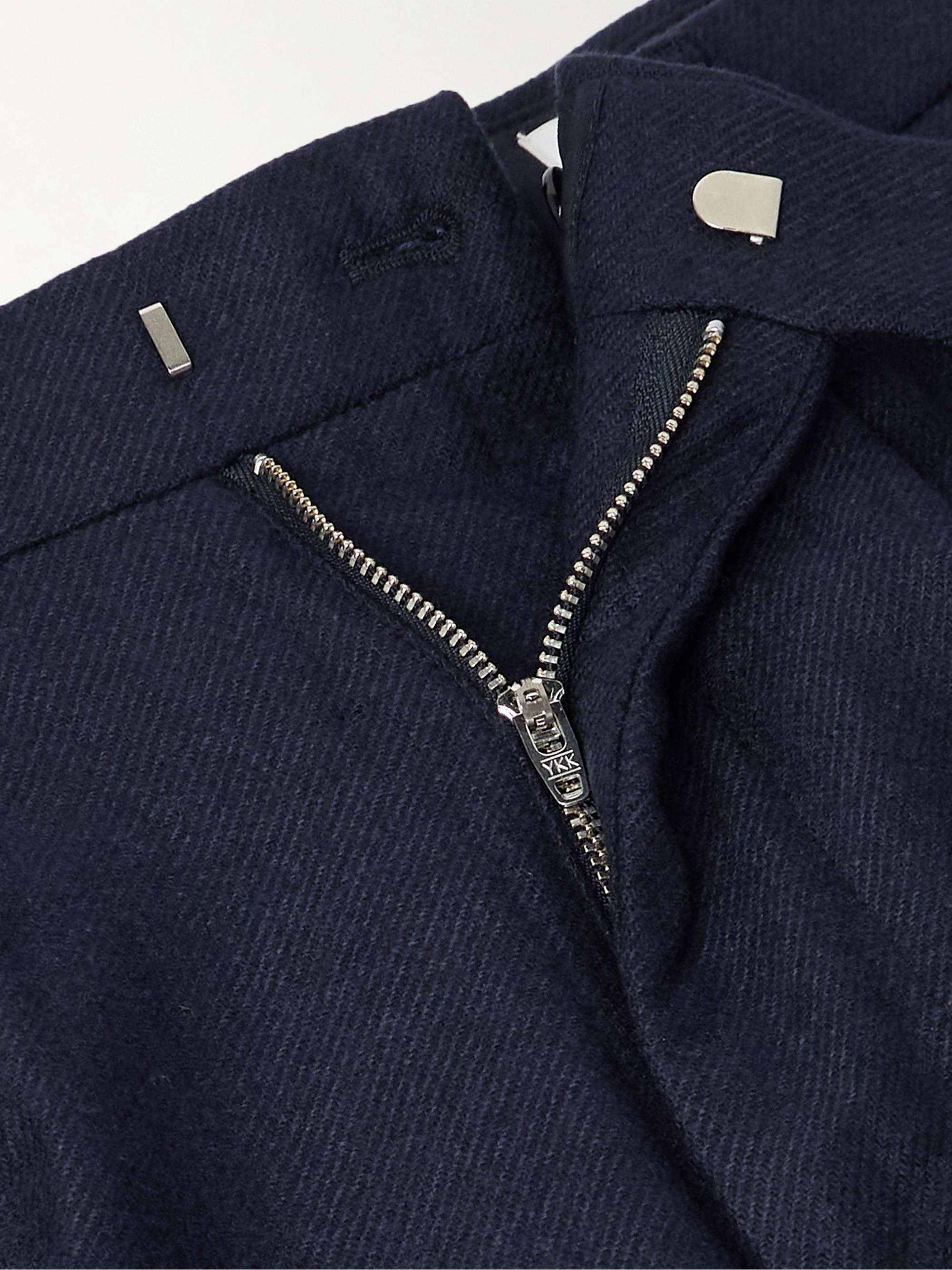 Fritz 1091 Straight-Leg Pleated Brushed-Twill Suit Trousers view