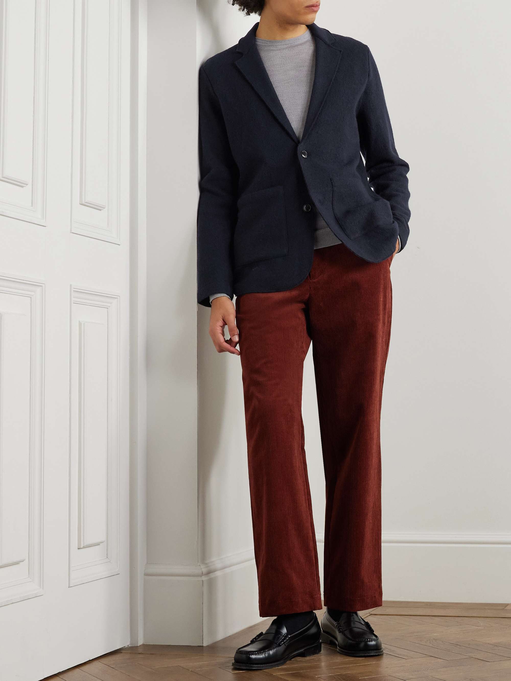 6398 Unstructured Boiled Merino Wool Blazer view