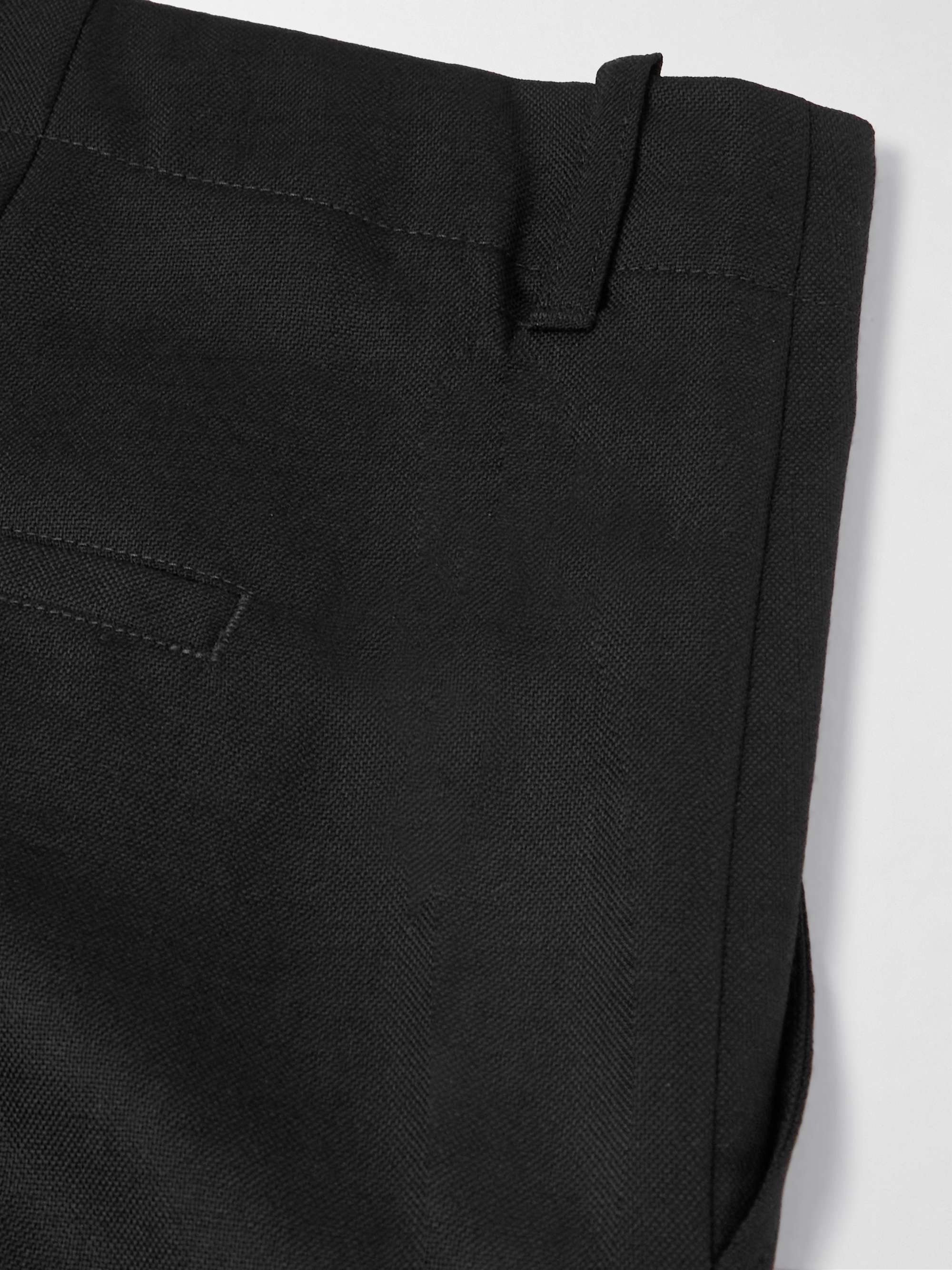 Borrowed Straight-Leg Pleated Wool Trousers view