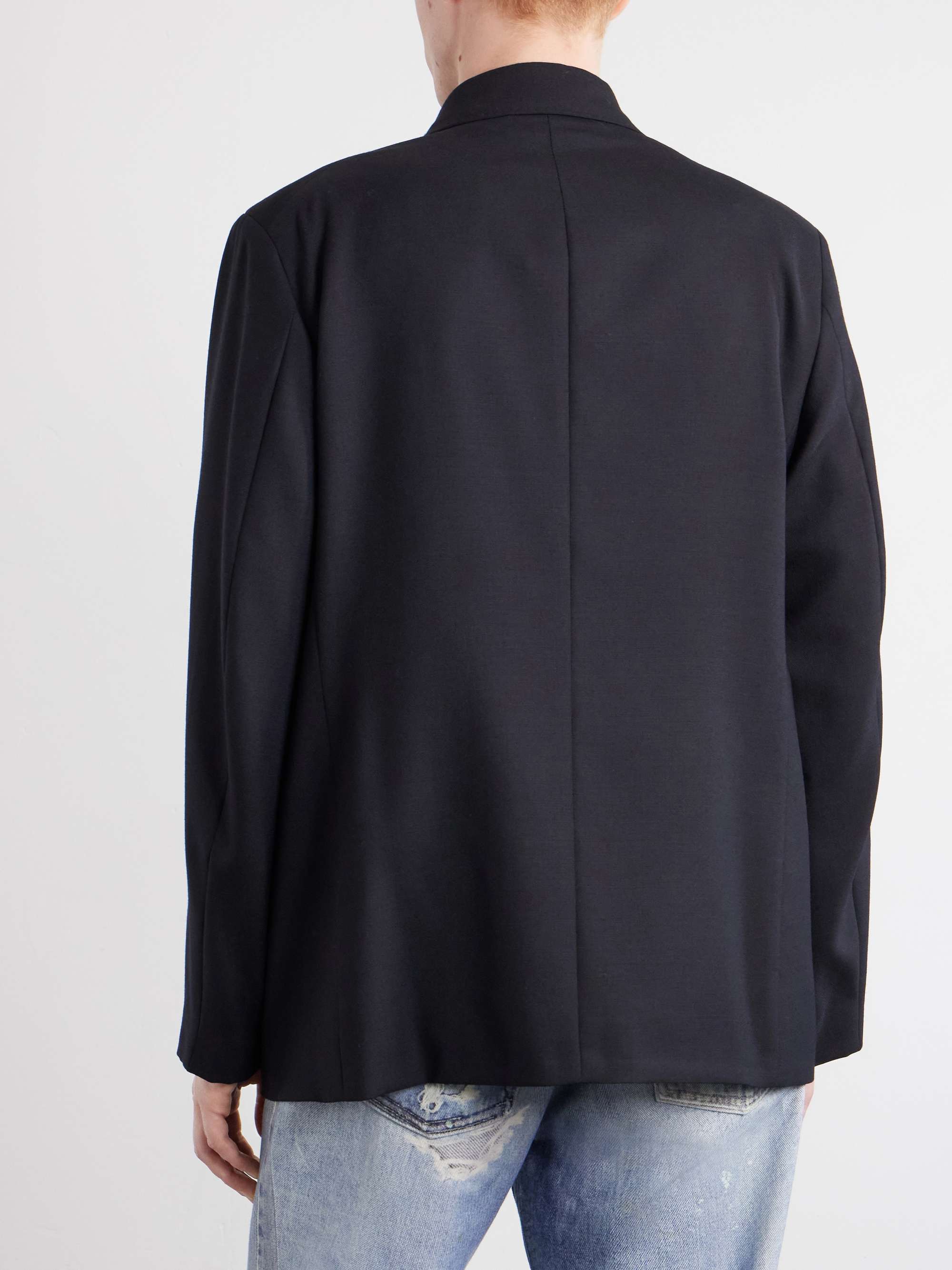 Double-Breasted Unstructured Wool Blazer view