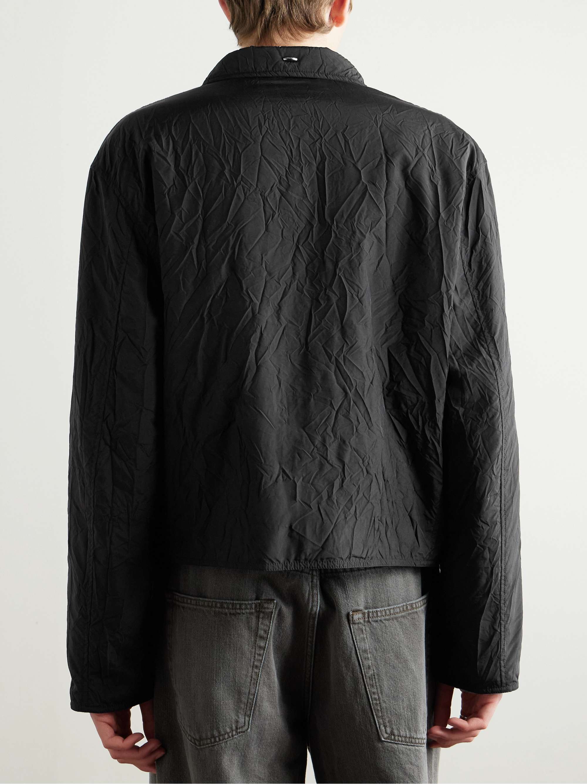 Slight Crinkled-Shell Blouson Jacket view