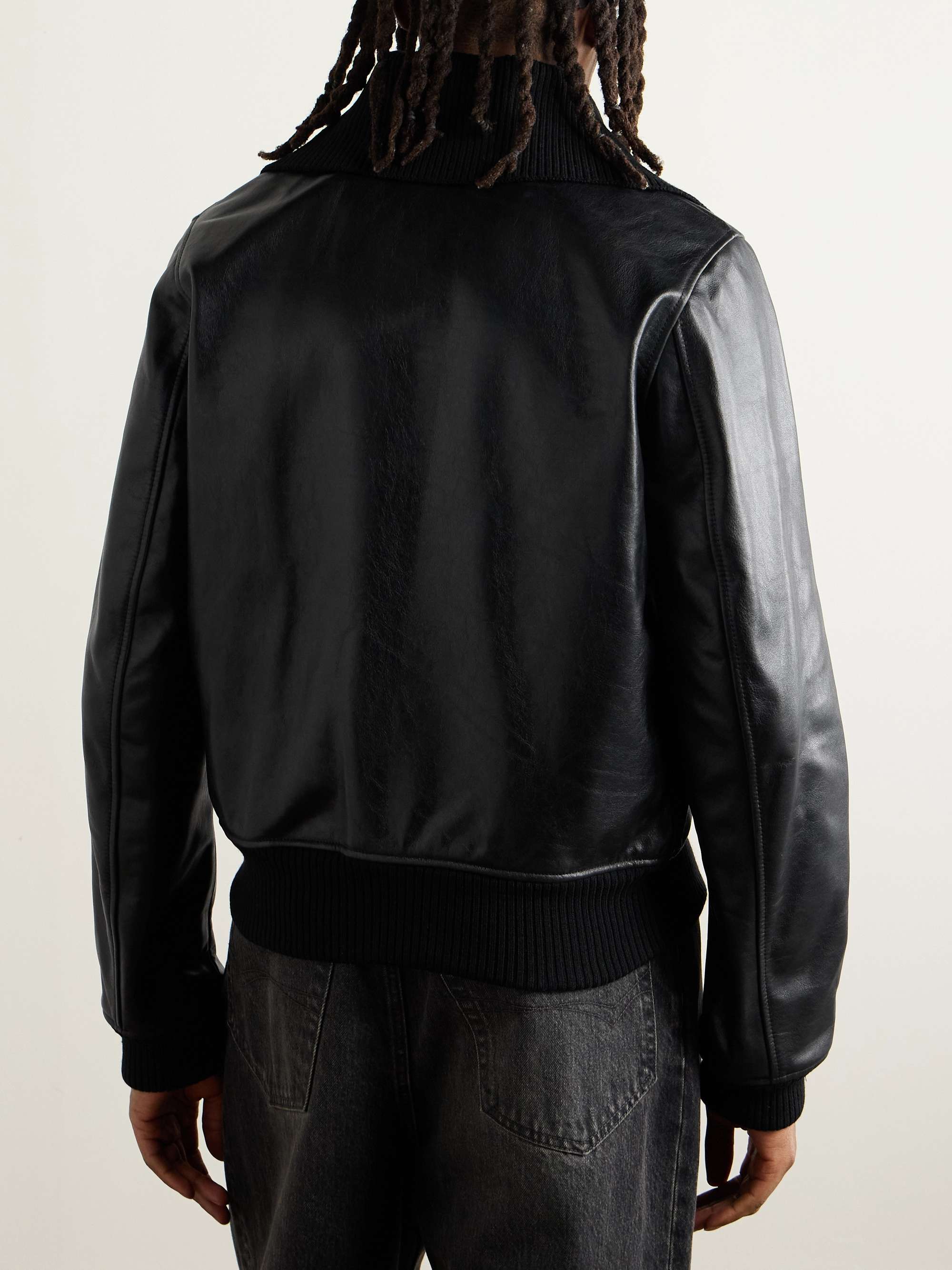 Pharos Leather Bomber Jacket view