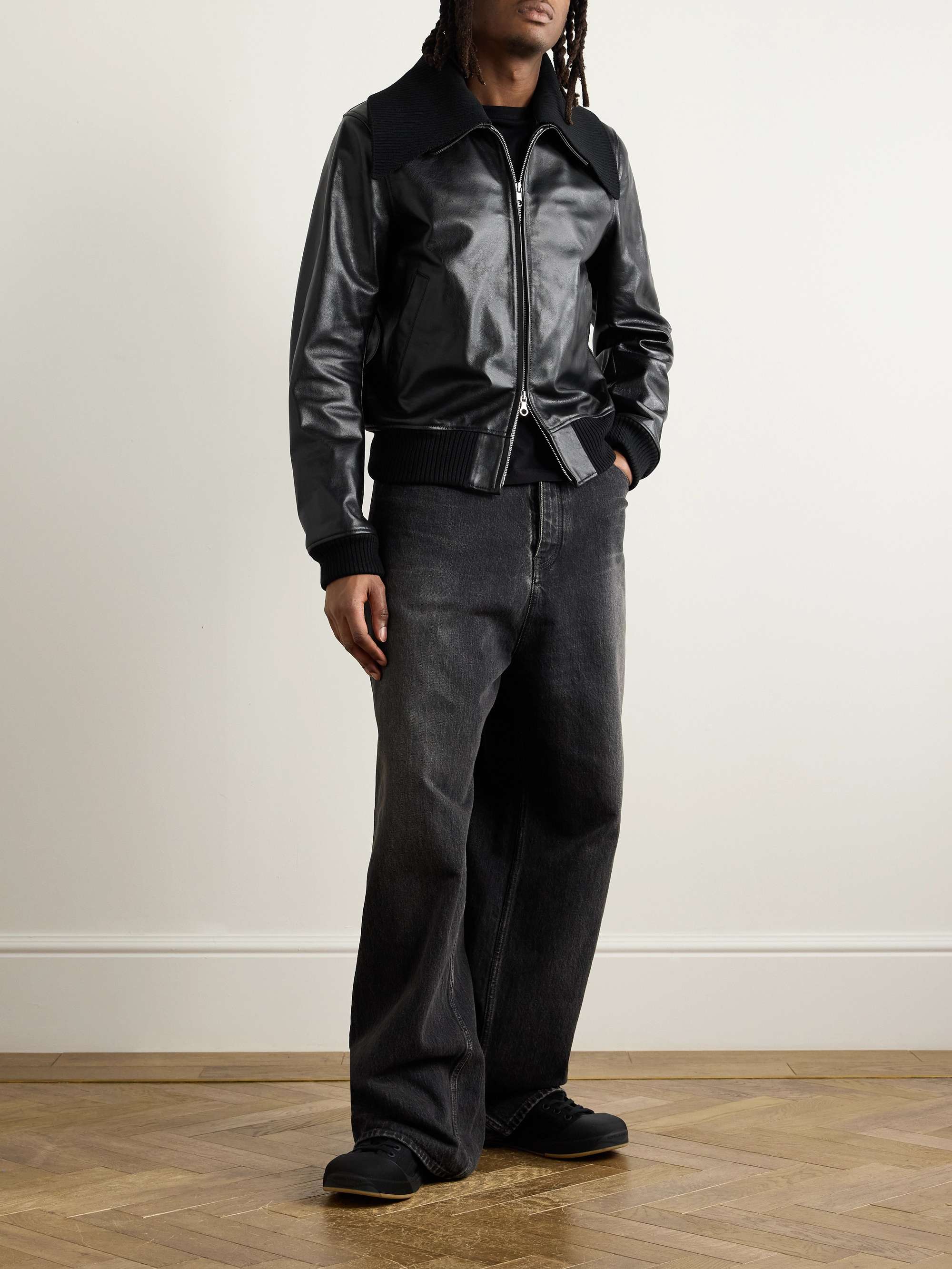 Pharos Leather Bomber Jacket view