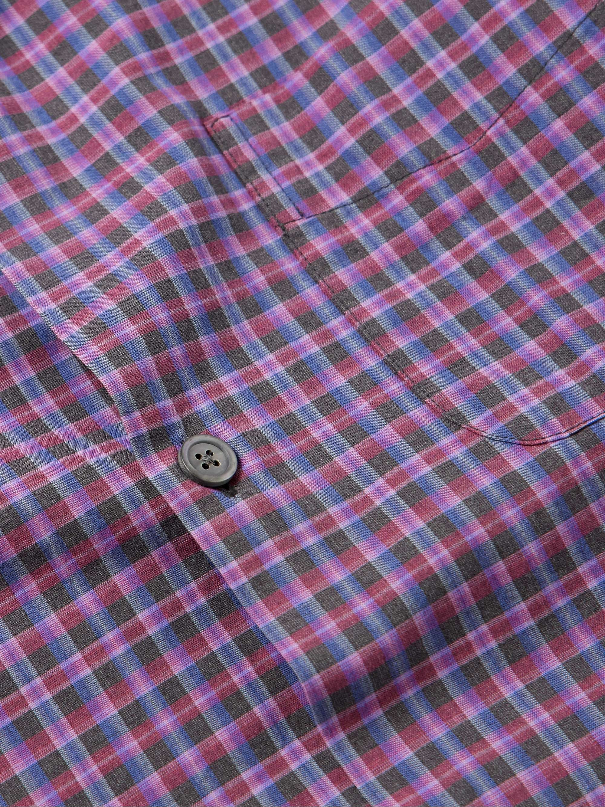 Heusen Convertible-Collar Checked Cotton Shirt view