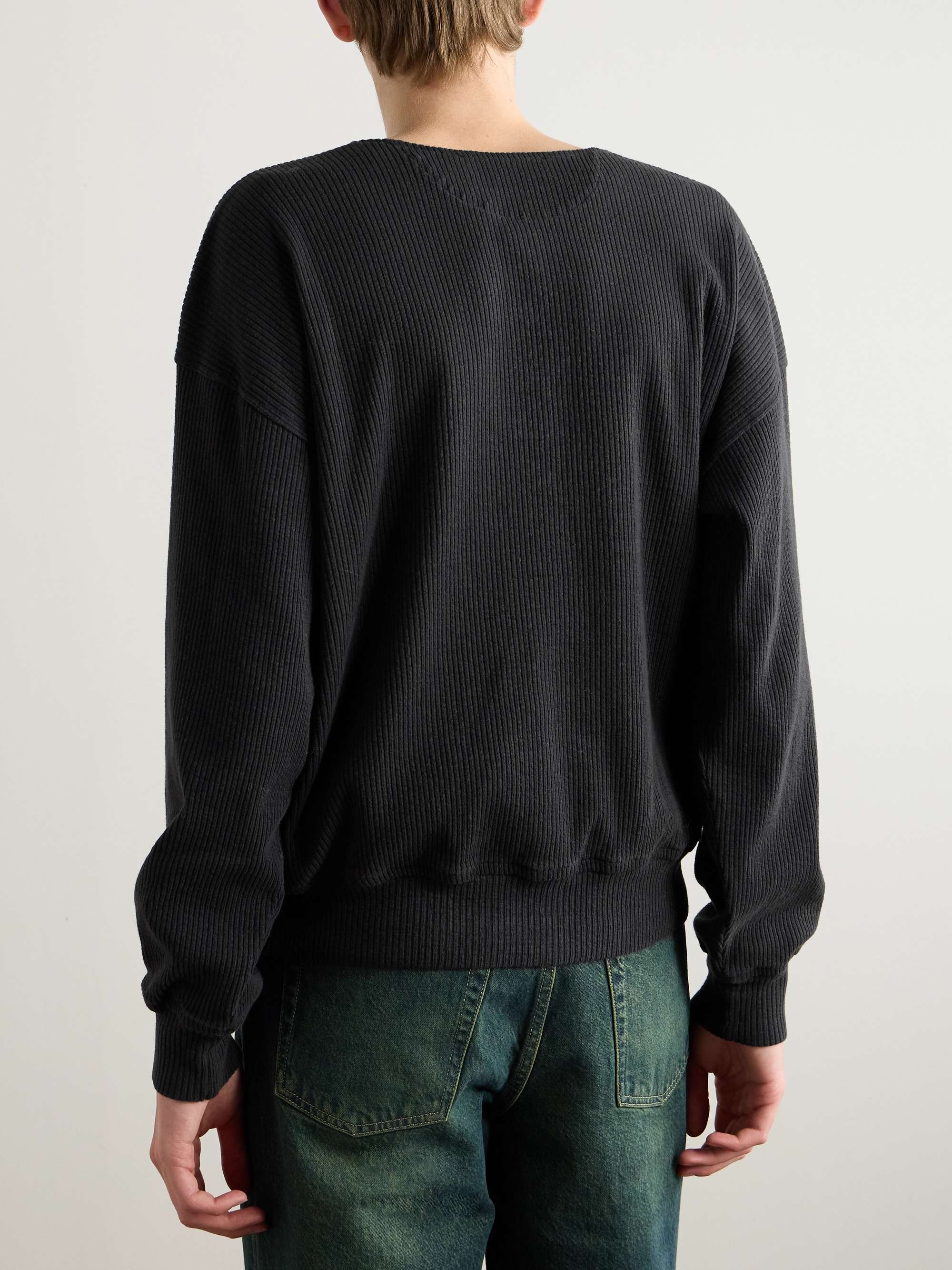 Ballon Ribbed Cotton-Jersey Sweatshirt view