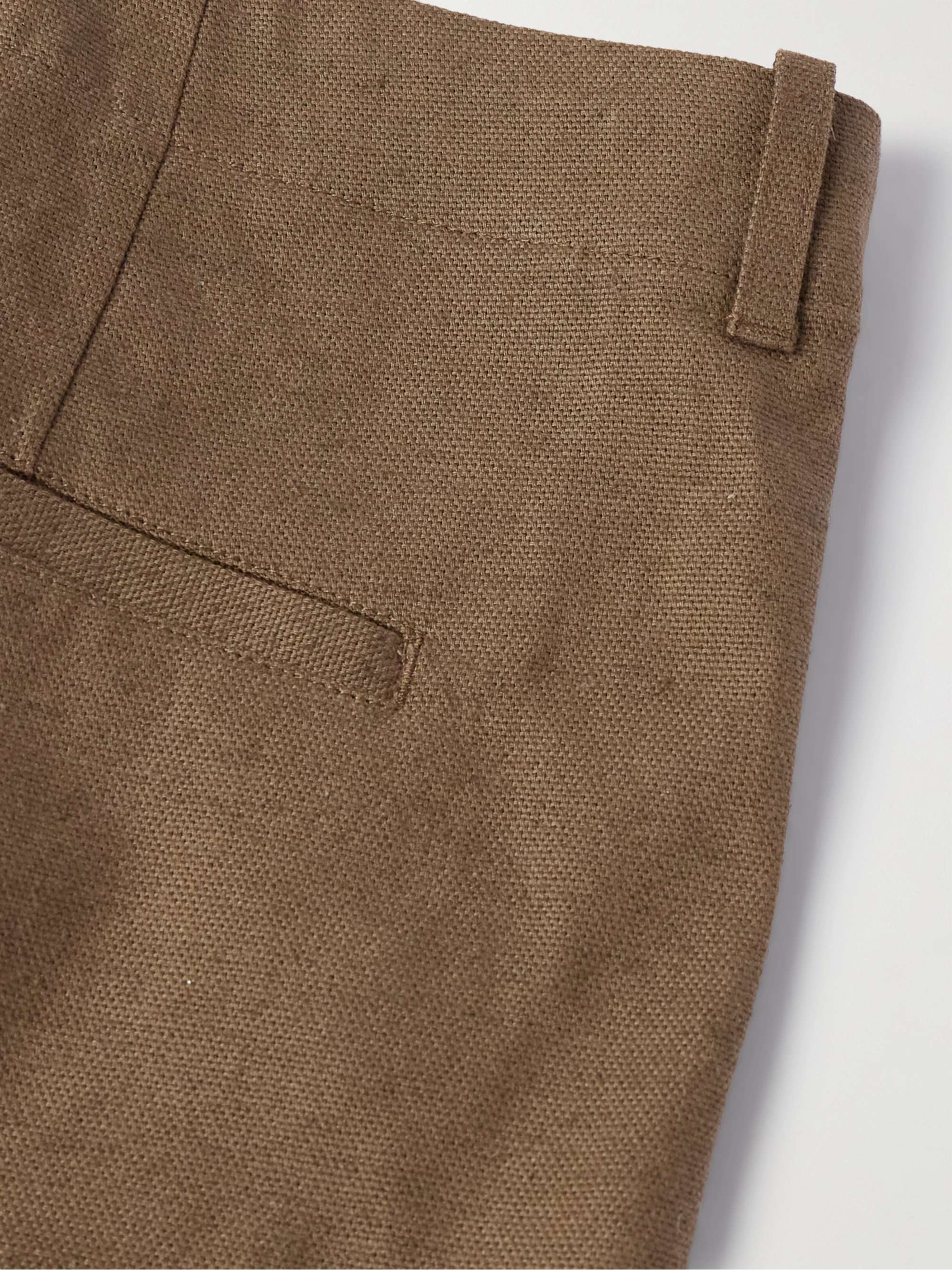 Borrowed Straight-Leg Pleated Cotton Shorts view