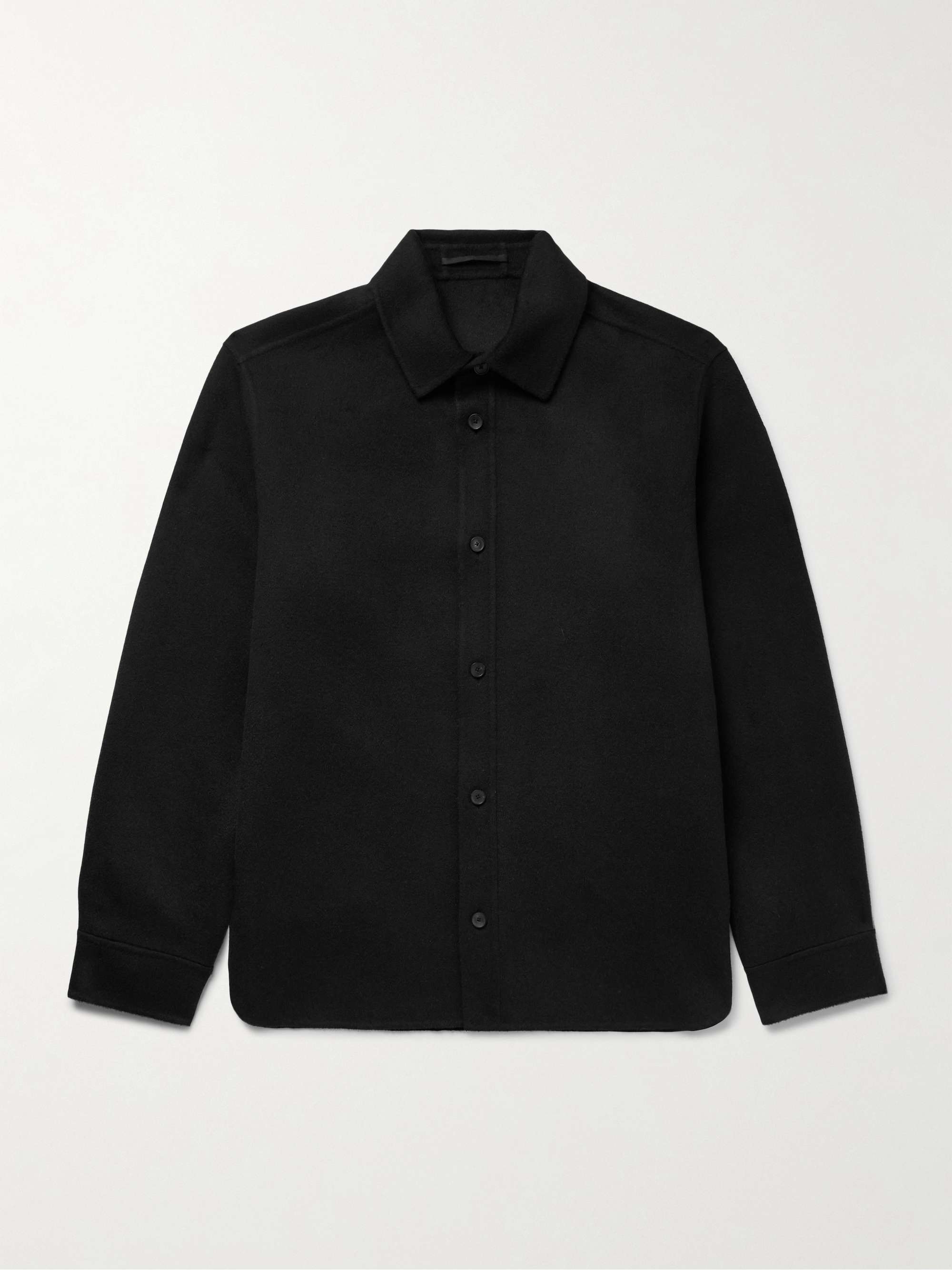 Double-Faced Wool and Cashmere-Blend Felt Overshirt view