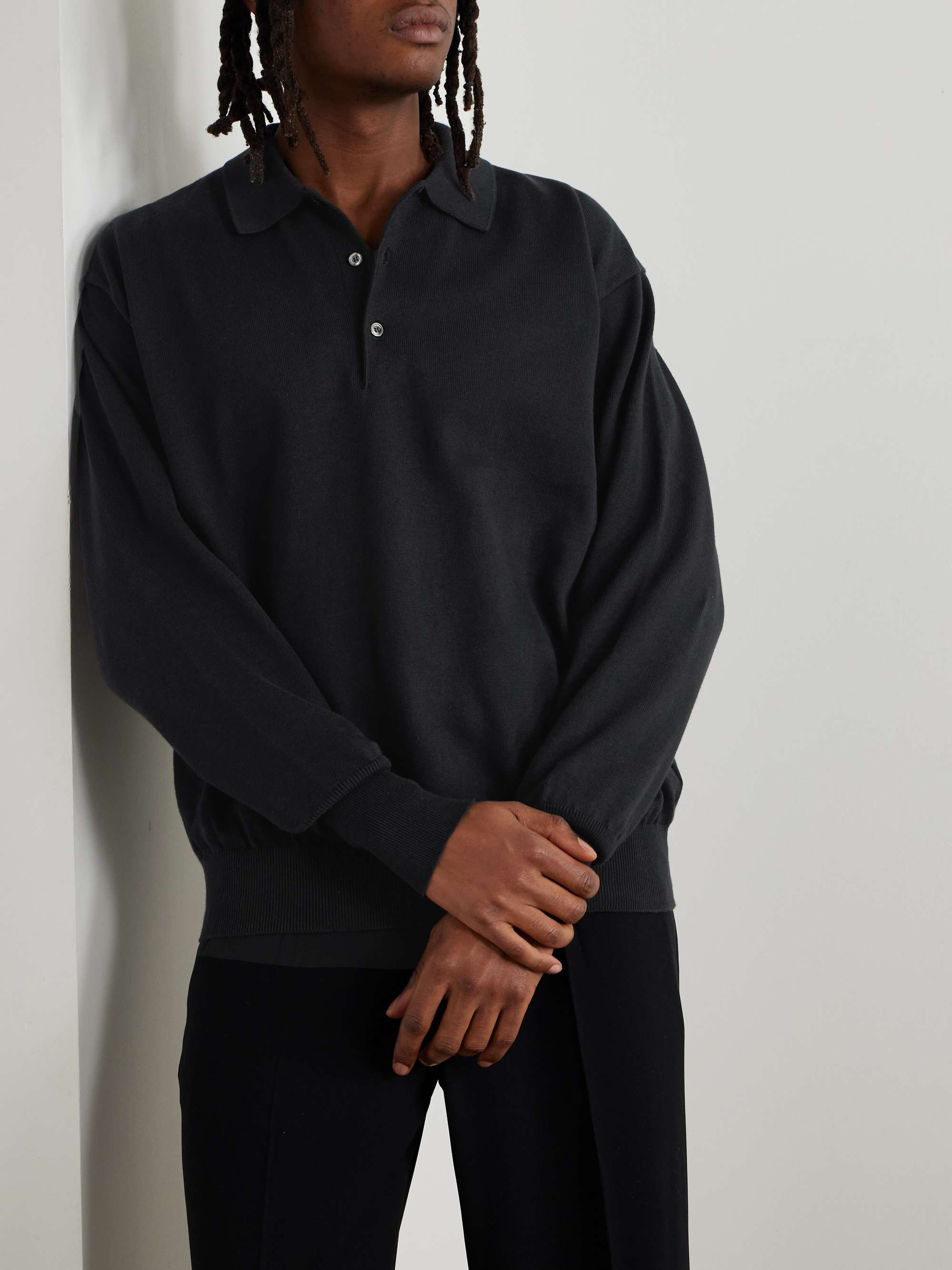 Cotton Polo Sweater view