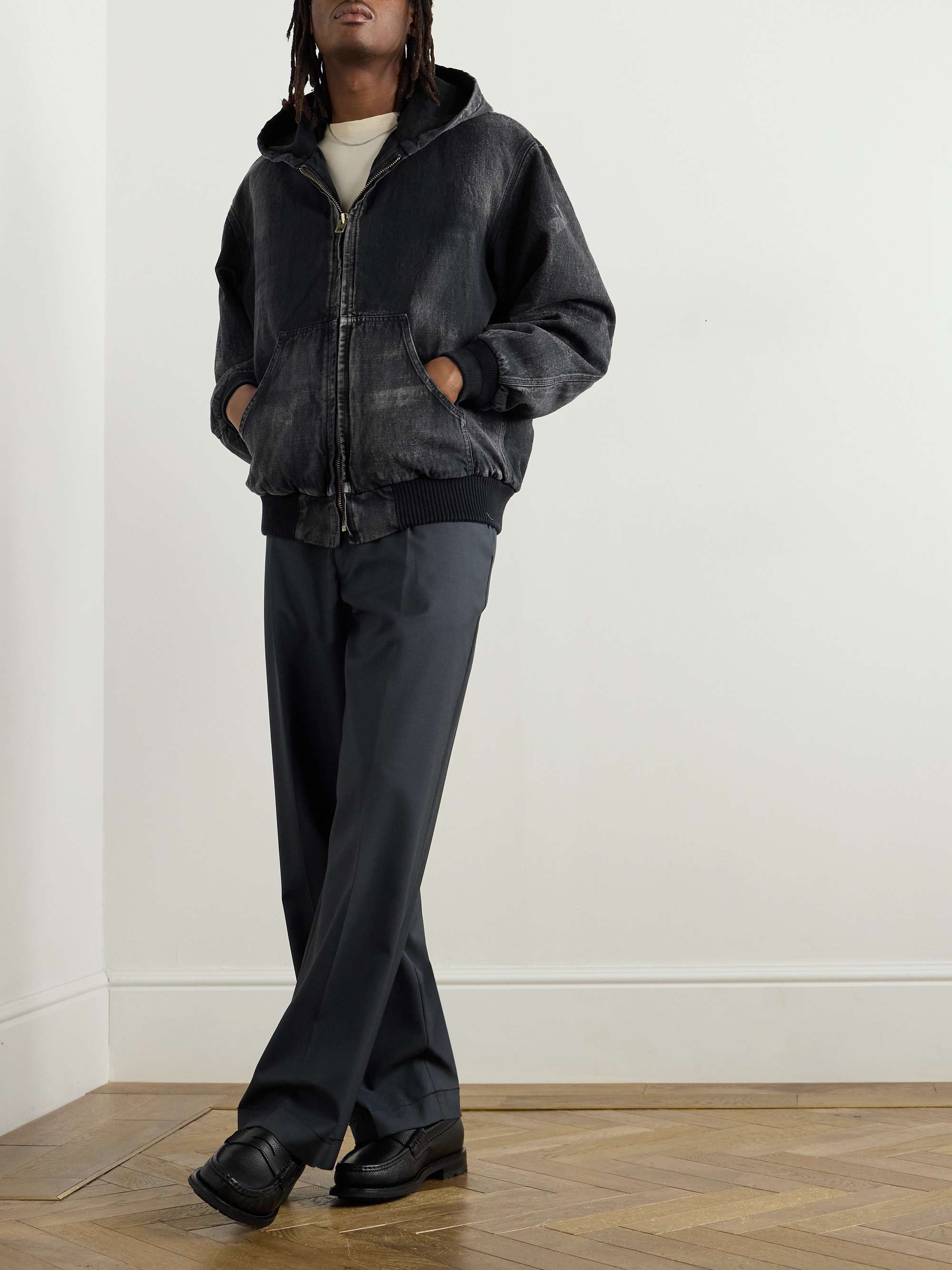 Cotton, Hemp and Silk-Blend Canvas Hooded Jacket view