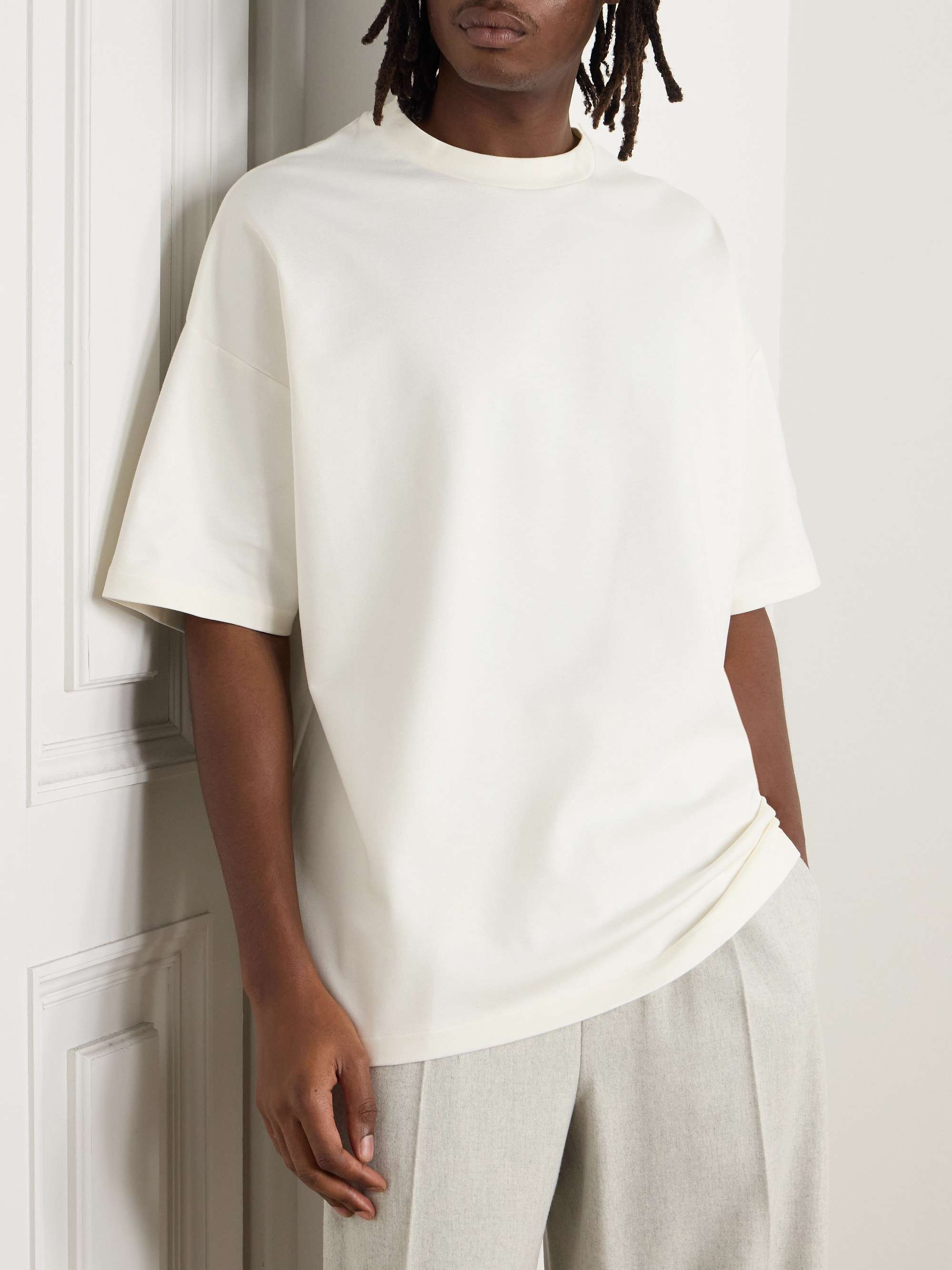 Logo-Appliquéd Stretch-Jersey T-Shirt view