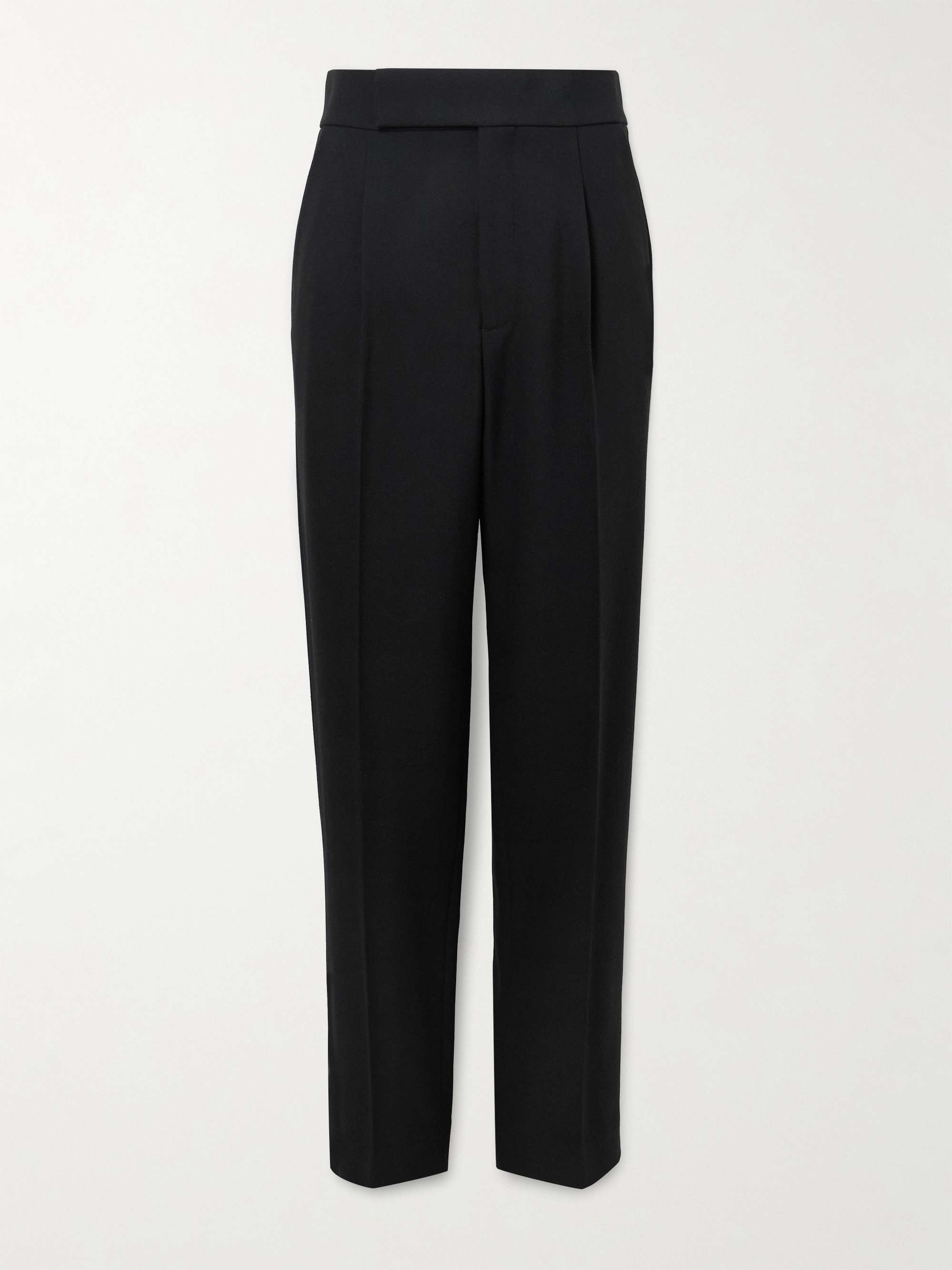8th Straight-Leg Pleated Wool-Gabardine Trousers view